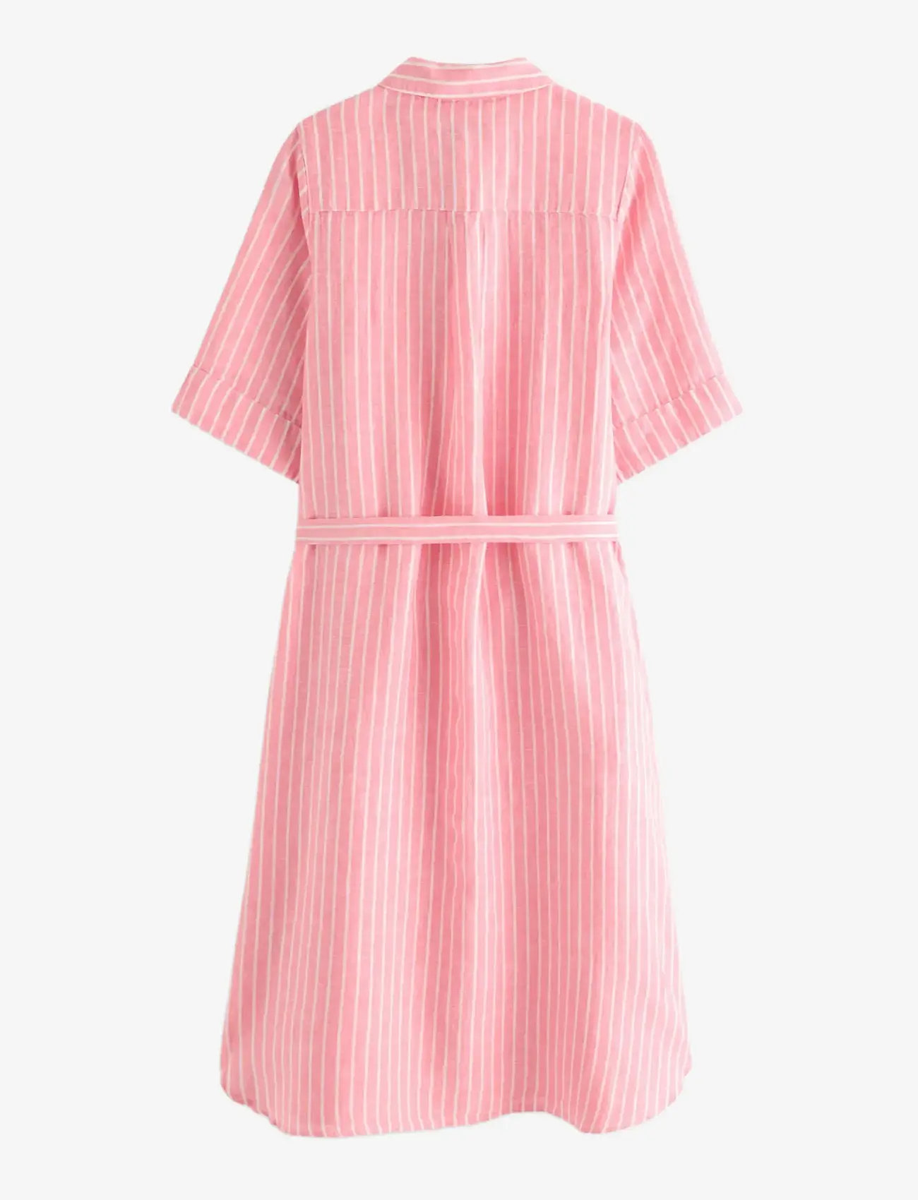 Lindex - Midi shirt dress in linen - skjortekjoler - pink - 2