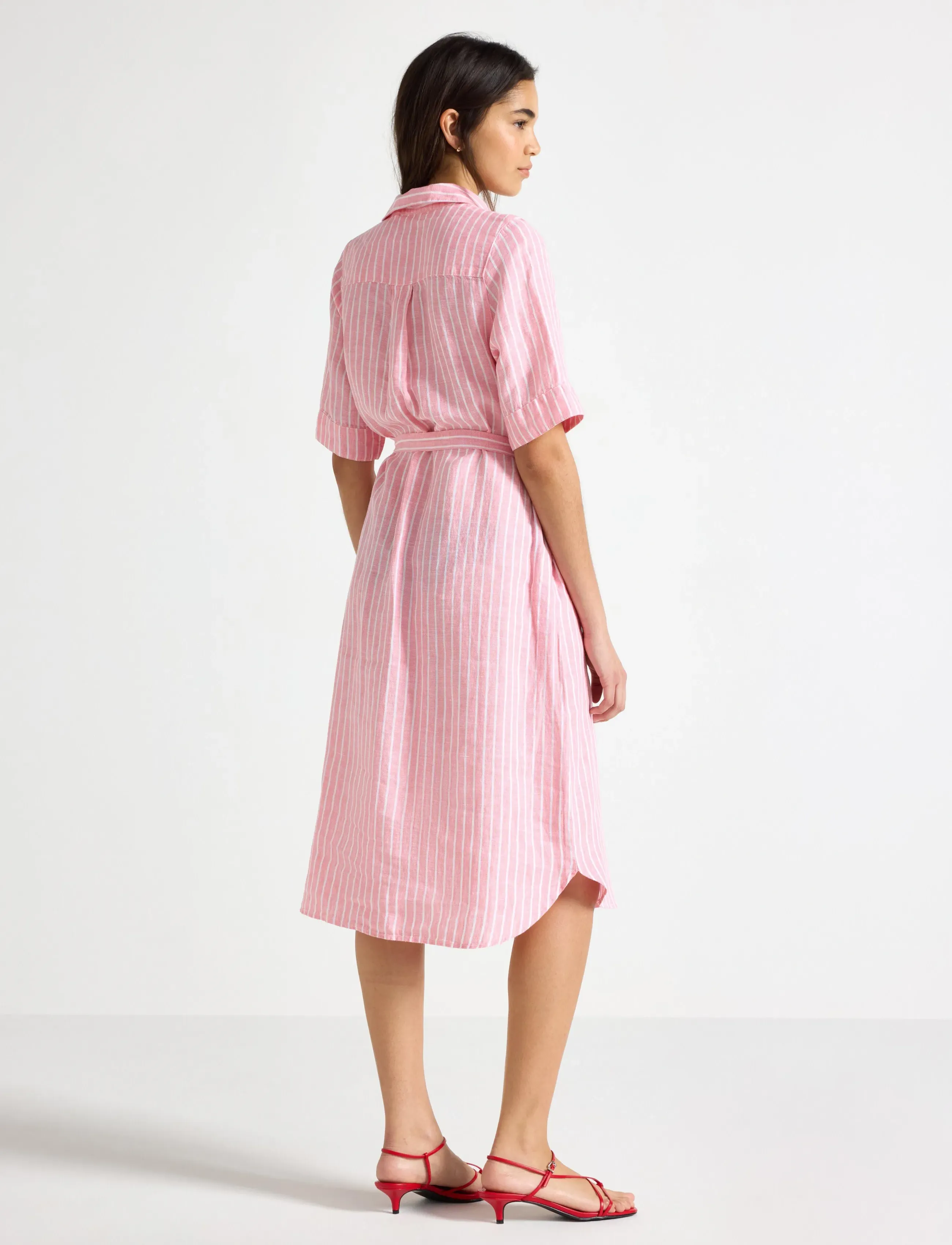 Midi Shirt Dress In Linen 2