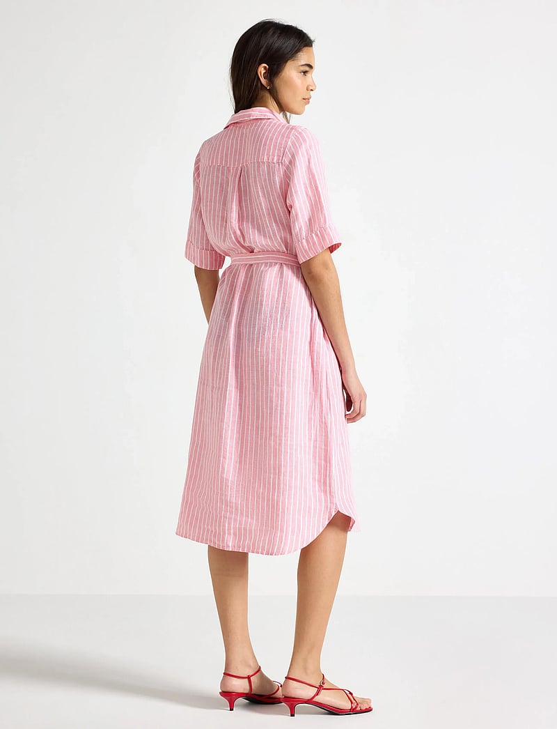 Lindex - Midi shirt dress in linen - skjortekjoler - pink - 3