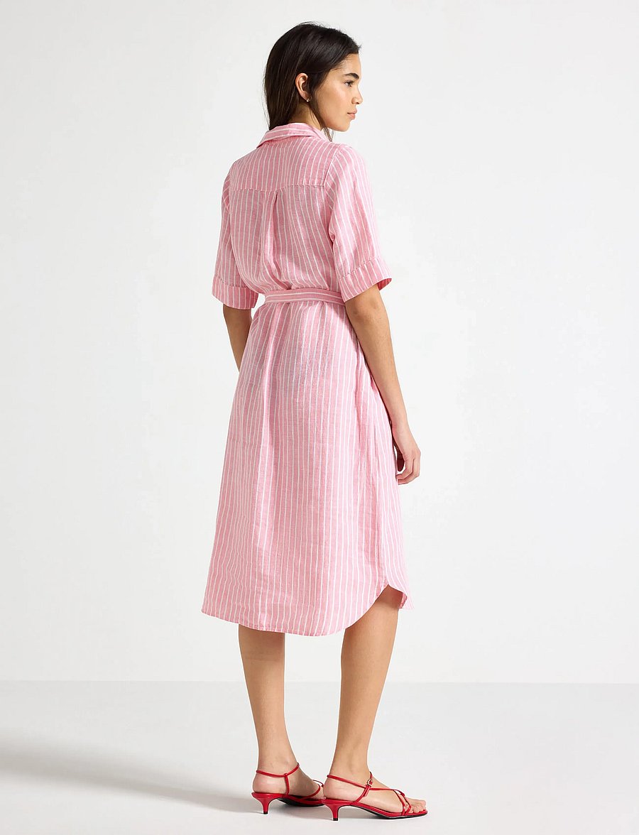 Lindex - Midi shirt dress in linen - hemdkleider - pink - 3