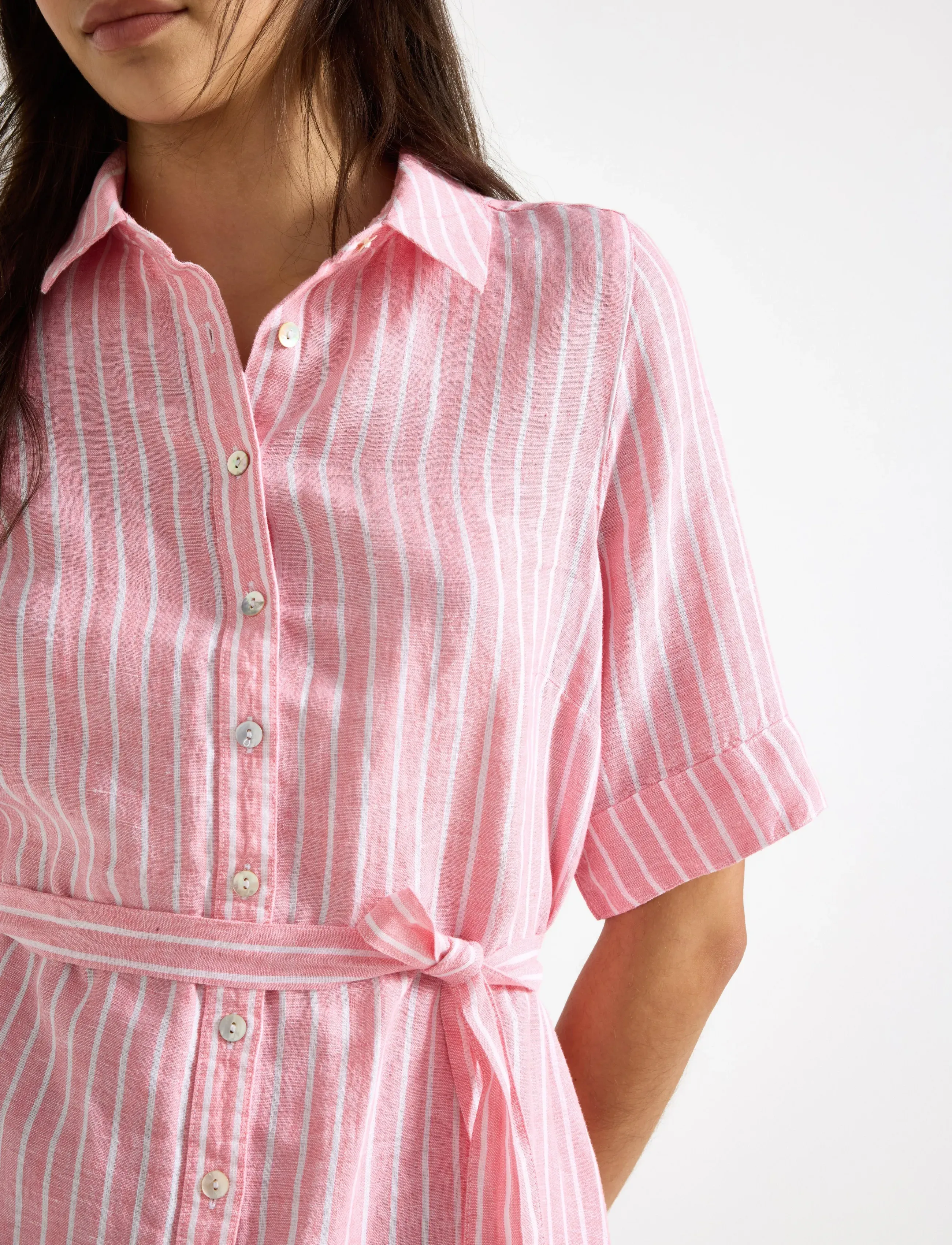 Midi Shirt Dress In Linen 3
