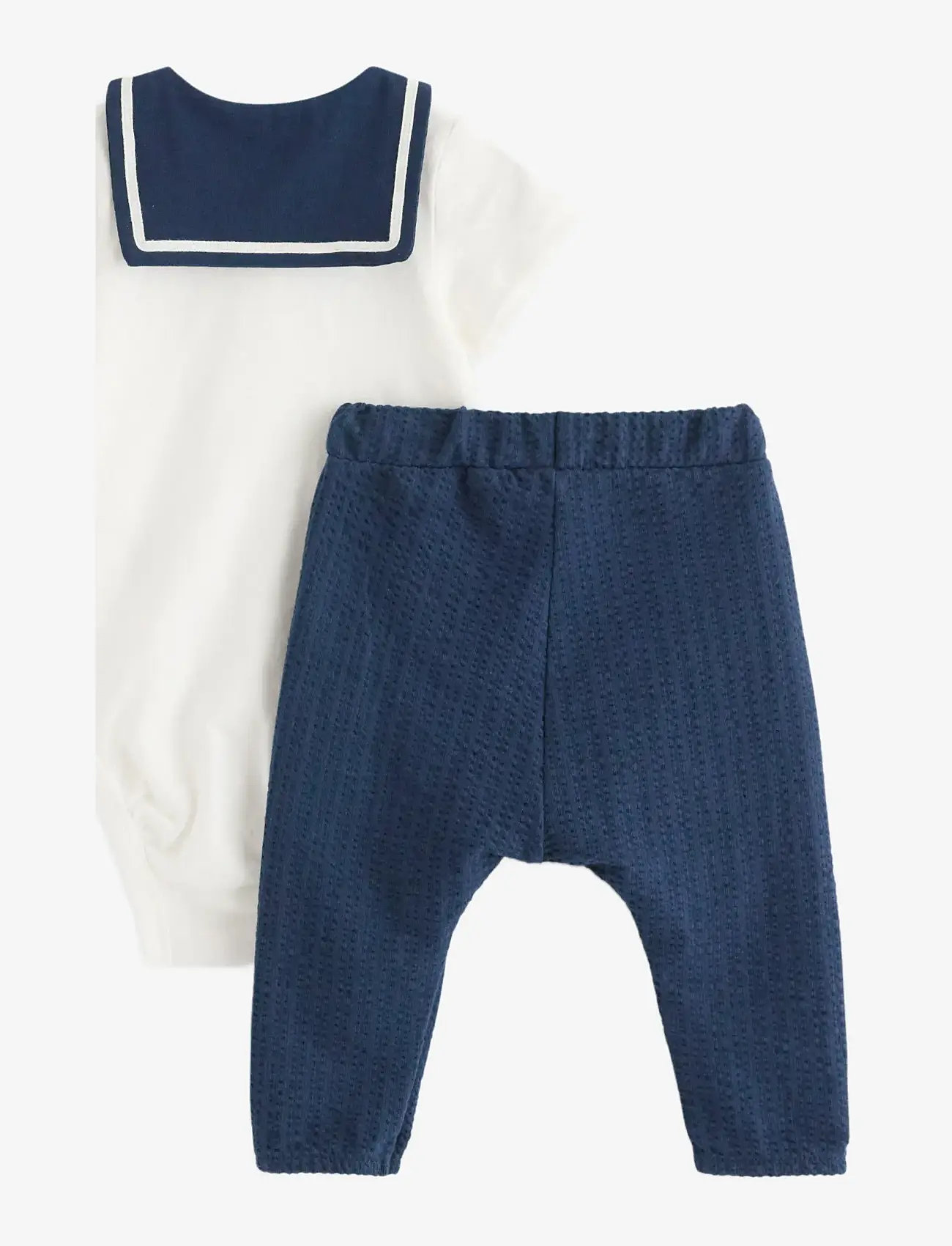Lindex - Set Body sailor w trousers - sæt med body - light dusty white - 1