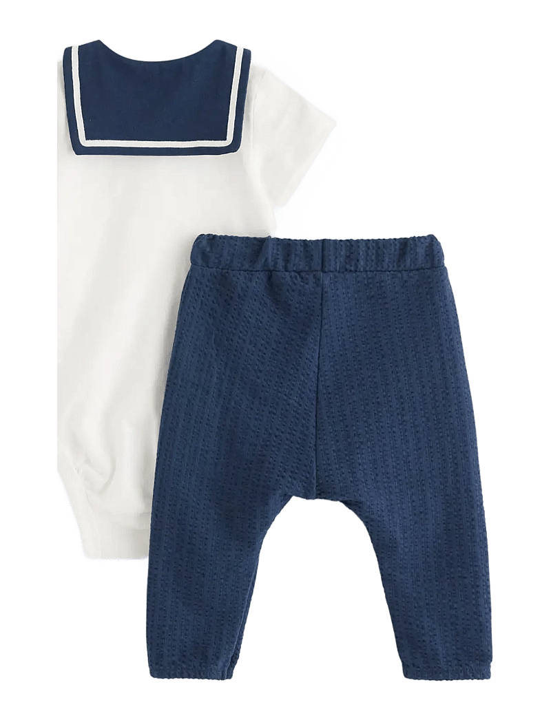Lindex - Set Body sailor w trousers - sæt med body - light dusty white - 1
