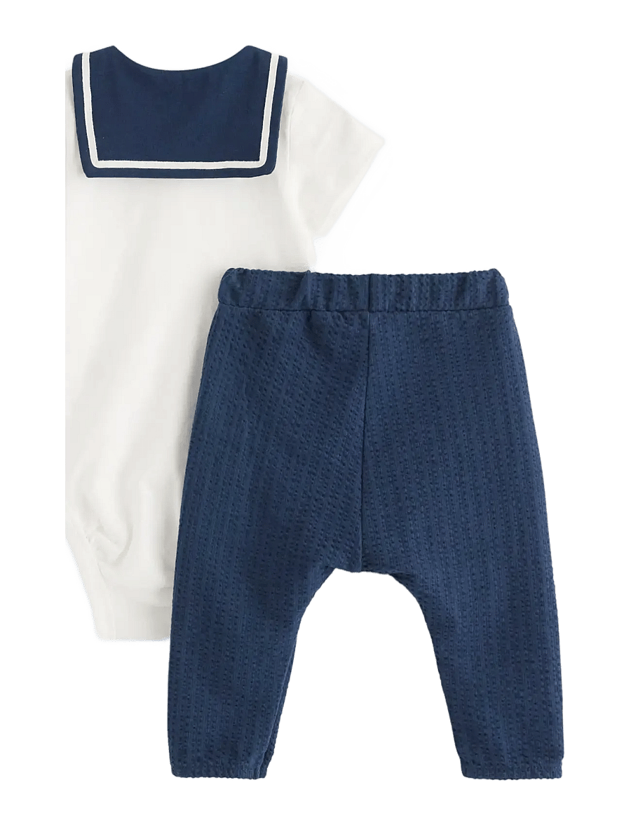 Lindex - Set Body sailor w trousers - bodiga komplektid - light dusty white - 1