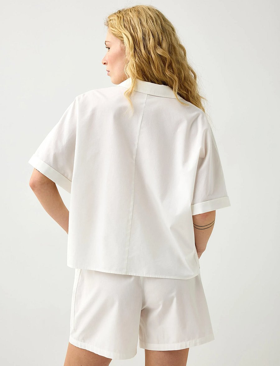 Lindex - Pyjama shirt with tie string closure - kortærmede skjorter - off white - 3