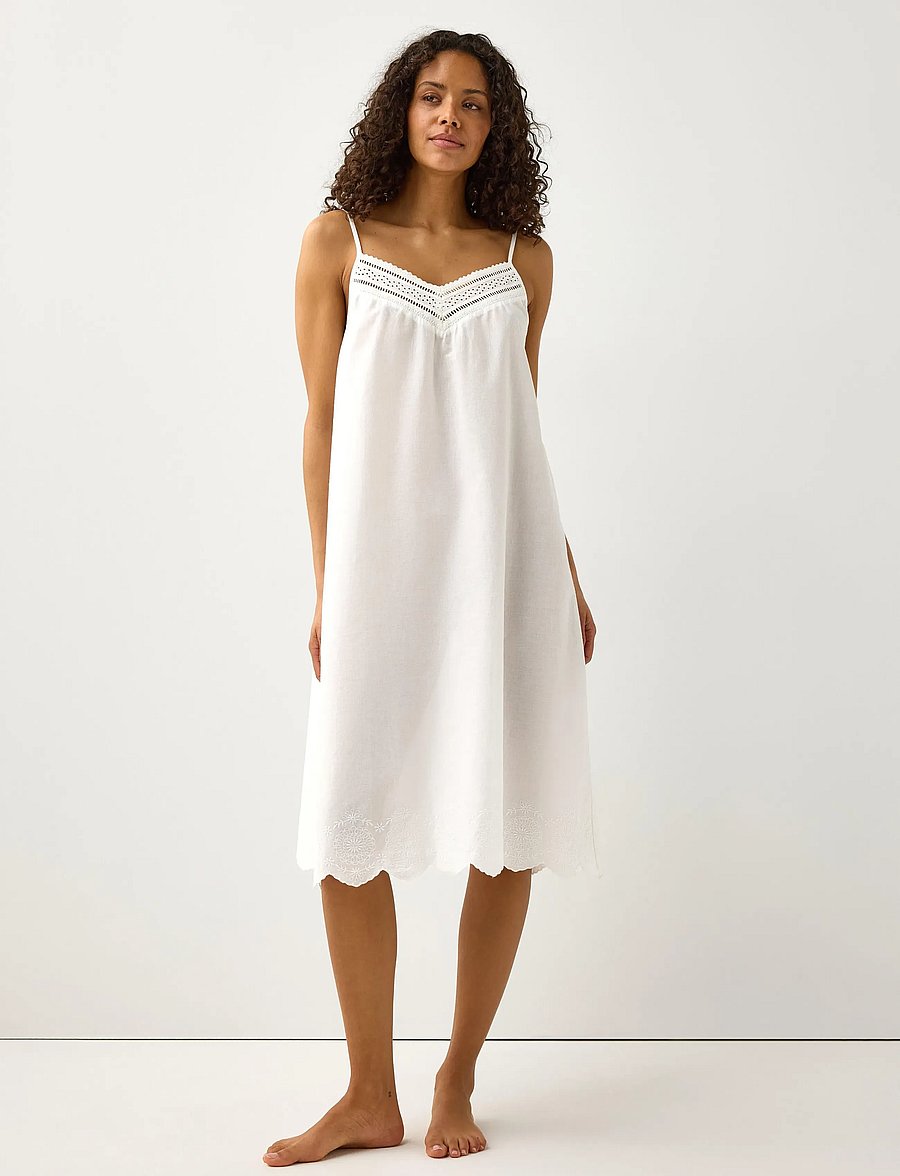 Lindex - Nightdress with embroidery - natkjoler - off white - 0
