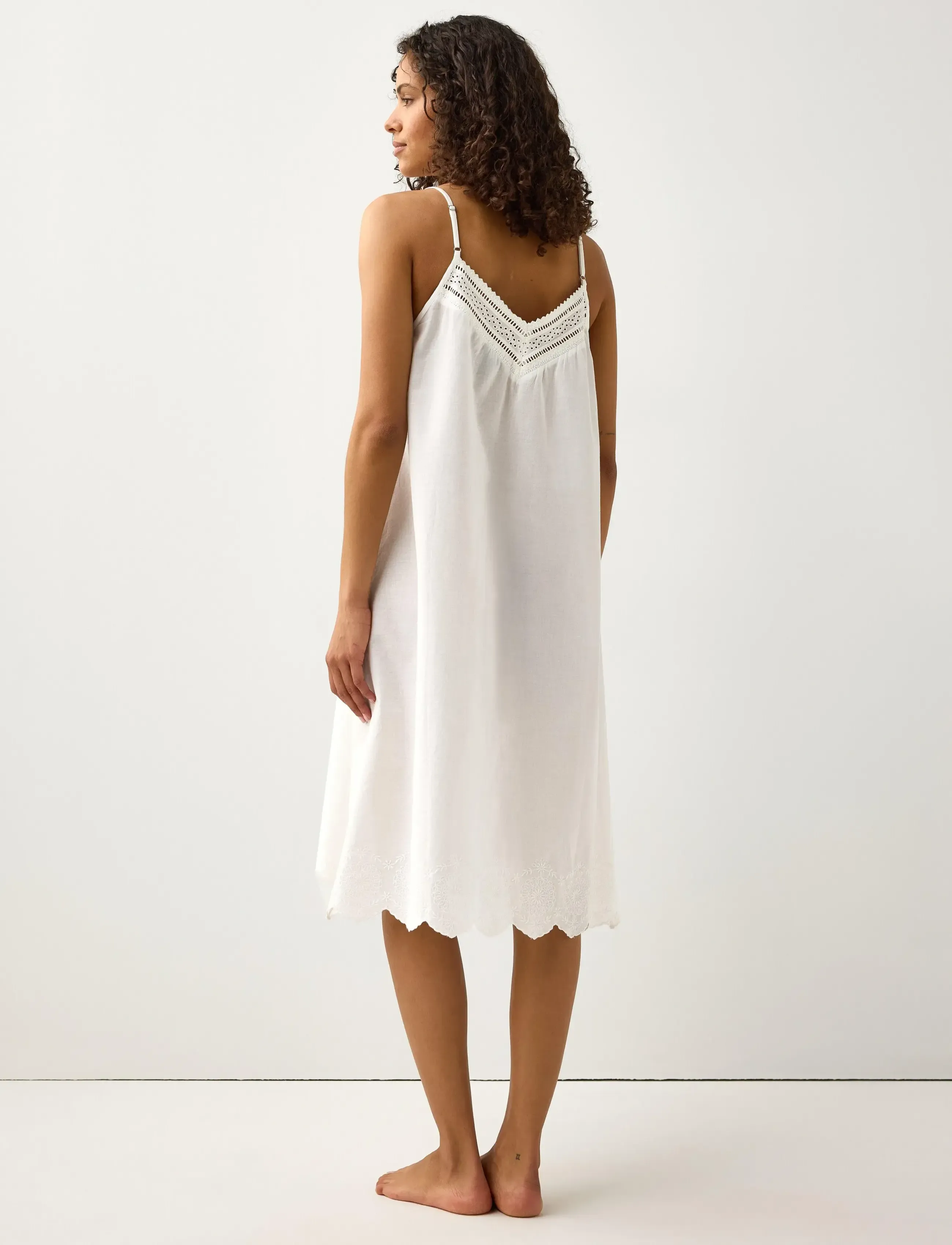 Lindex - Nightdress with embroidery - natkjoler - off white - 3