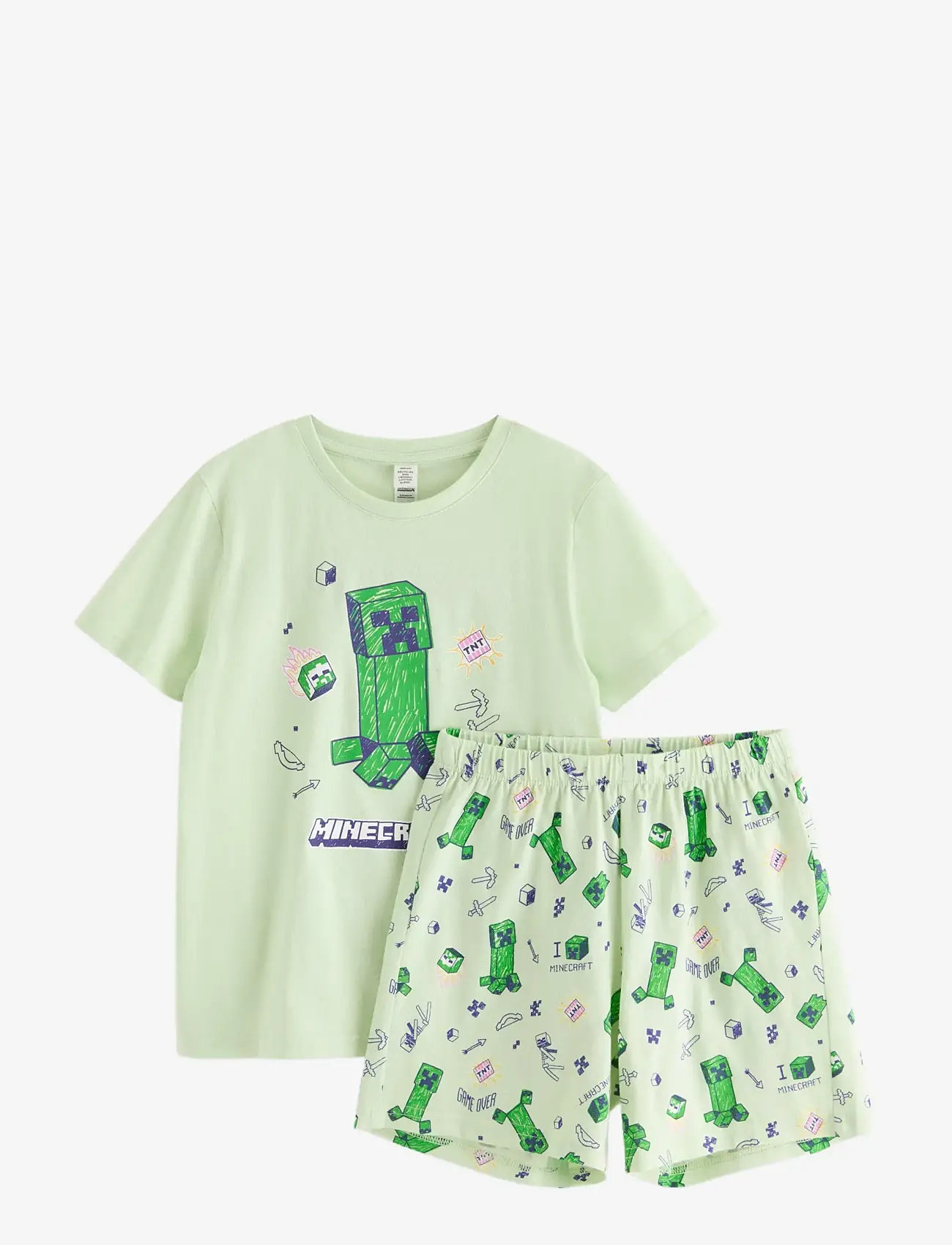 Lindex - Minecraft pyjama set - pyjamassæt - light green - 1