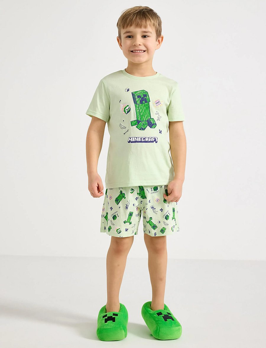 Lindex - Minecraft pyjama set - pyjamasset - light green - 0