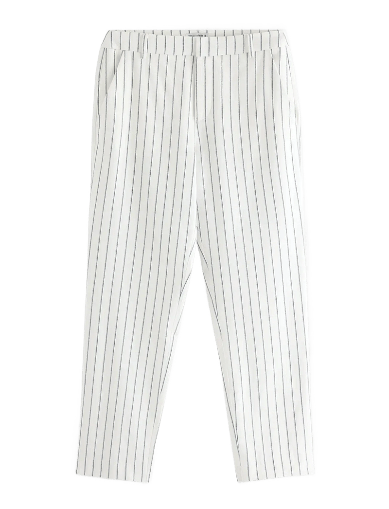 Lindex - Trousers in linen blend - hørbukser - off white - 1