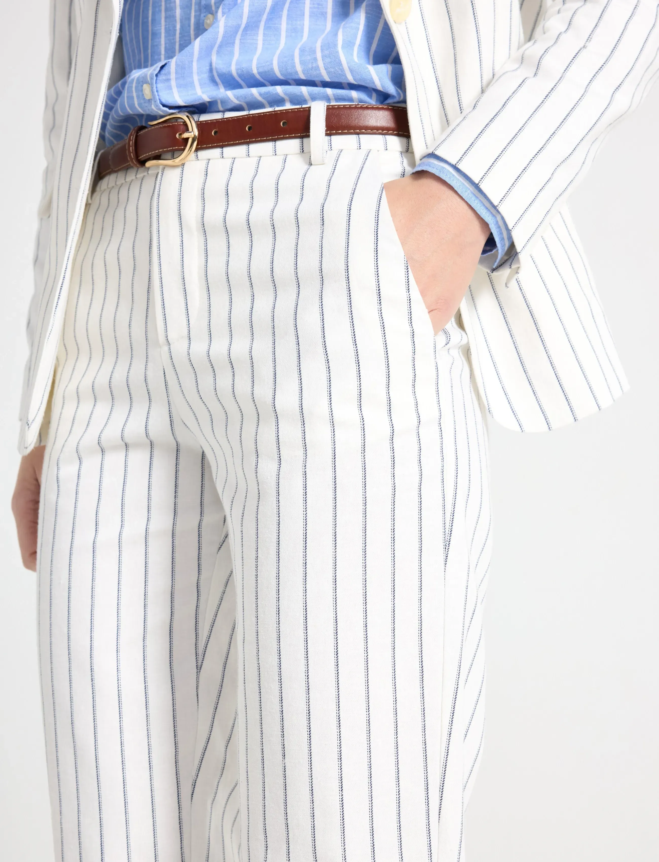 Lindex - Trousers in linen blend - lininės kelnės - off white - 4