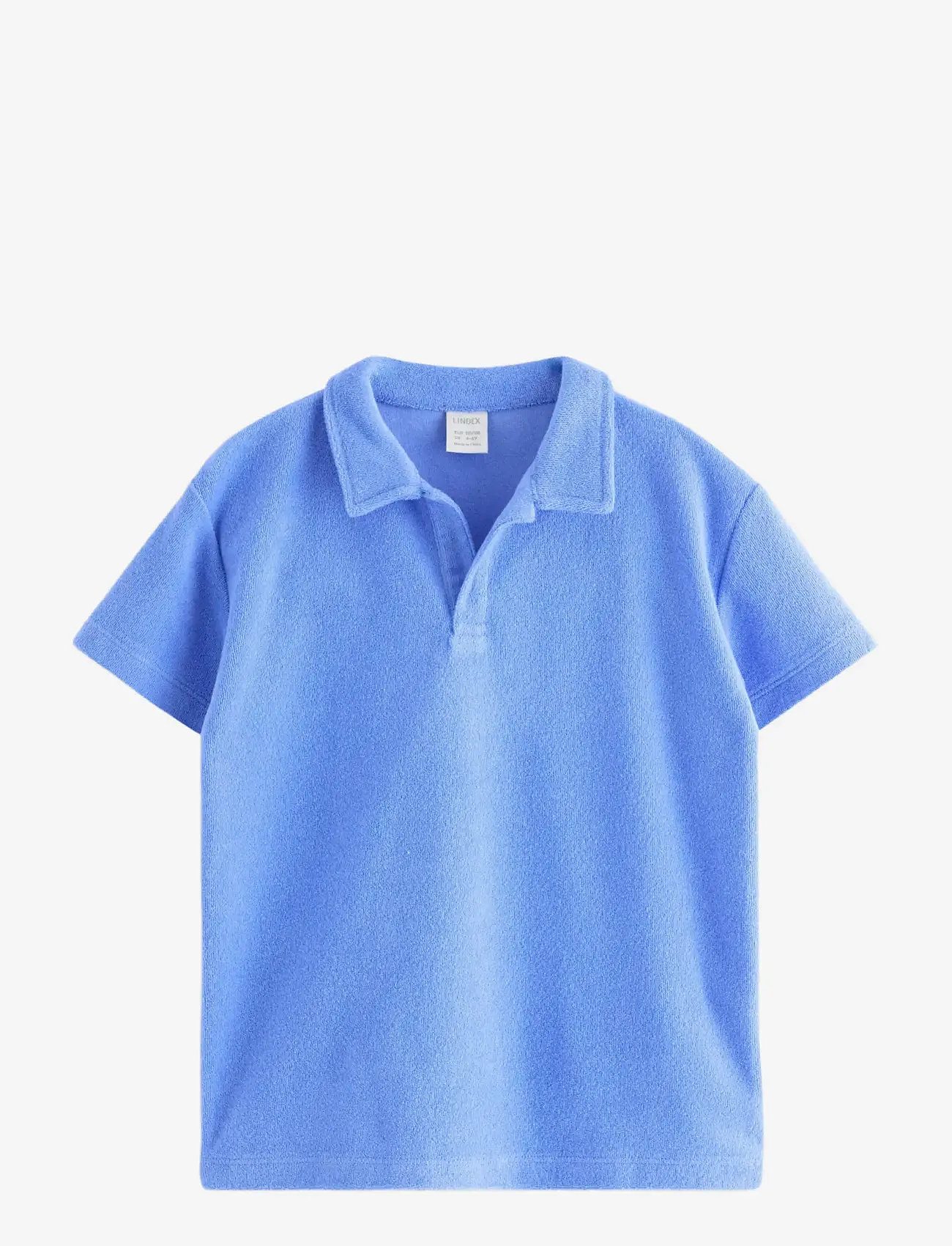 Lindex - Top in terry with collar - short-sleeved polos - blue - 1