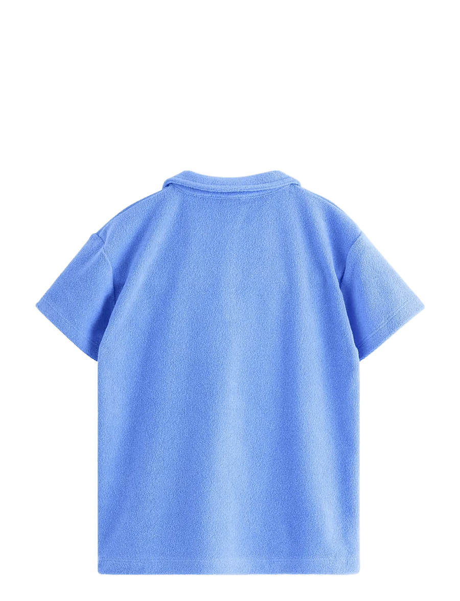 Lindex - Top in terry with collar - kurzärmelig - blue - 2