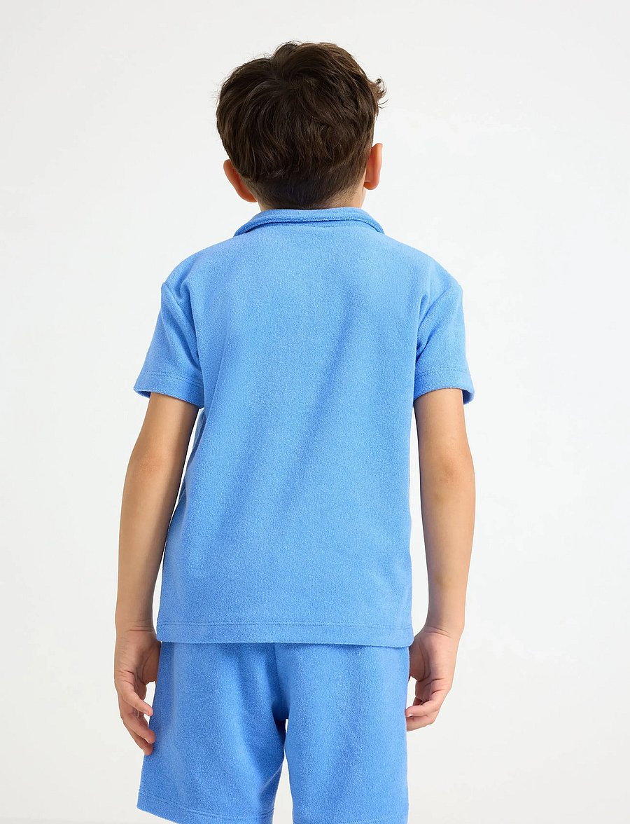 Lindex - Top in terry with collar - kurzärmelig - blue - 3