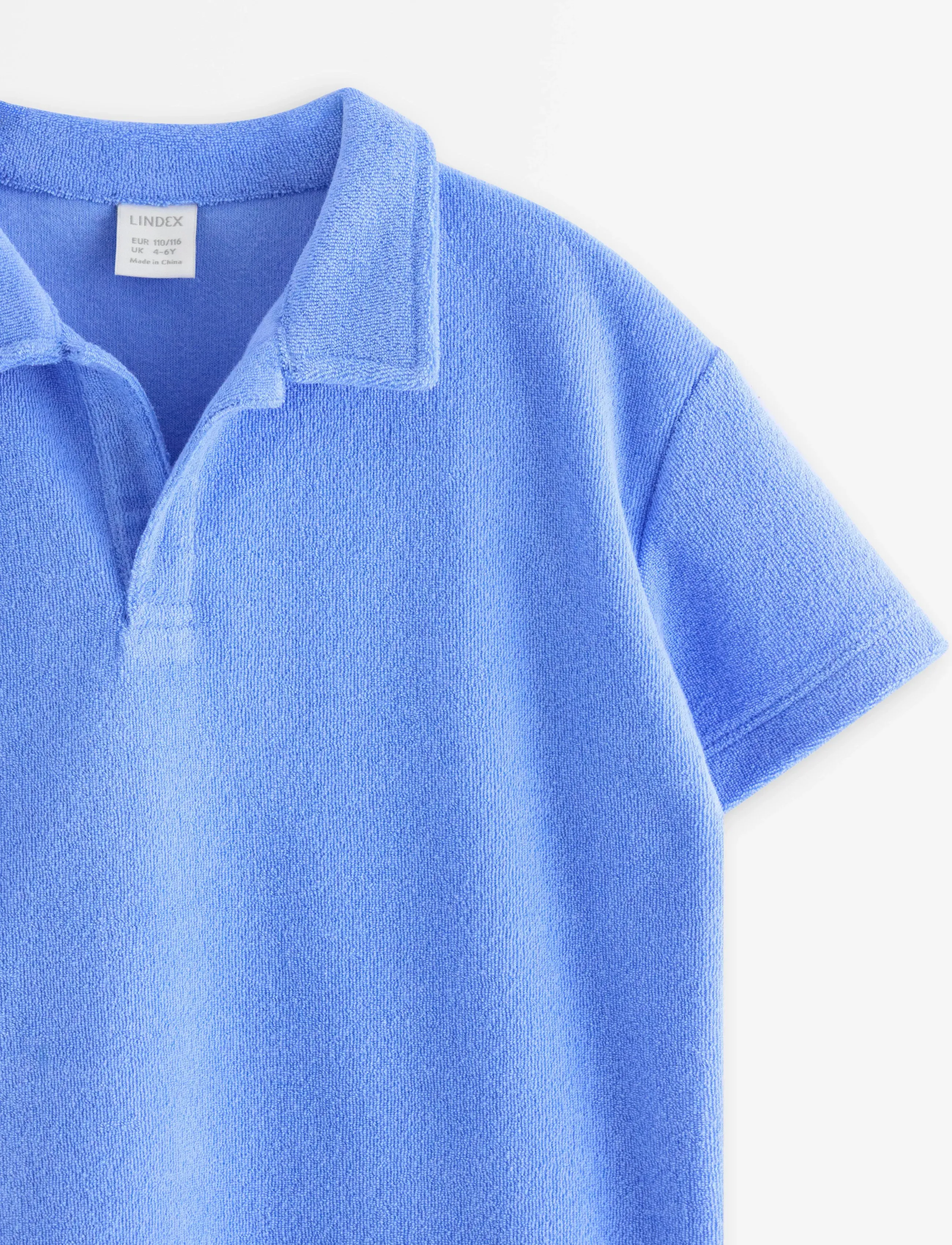 Lindex - Top in terry with collar - poloer - blue - 5
