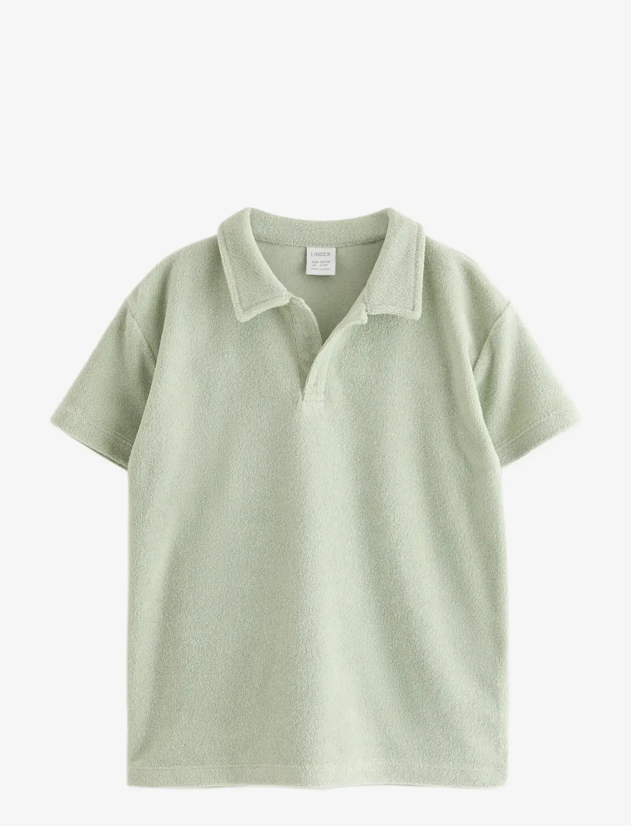 Lindex - Top in terry with collar - kortærmede poloer - dusty green - 1