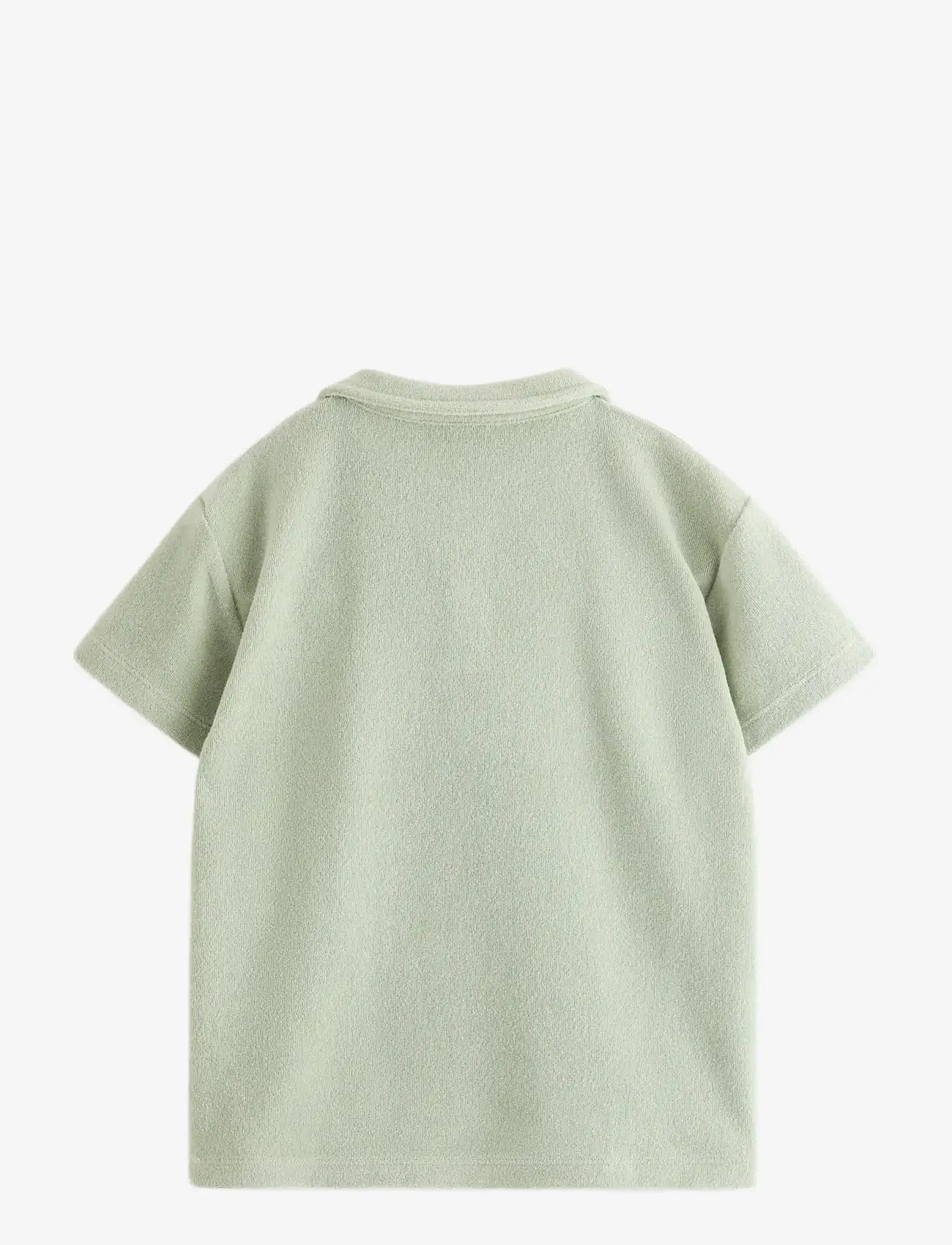 Lindex - Top in terry with collar - kortærmede poloer - dusty green - 2