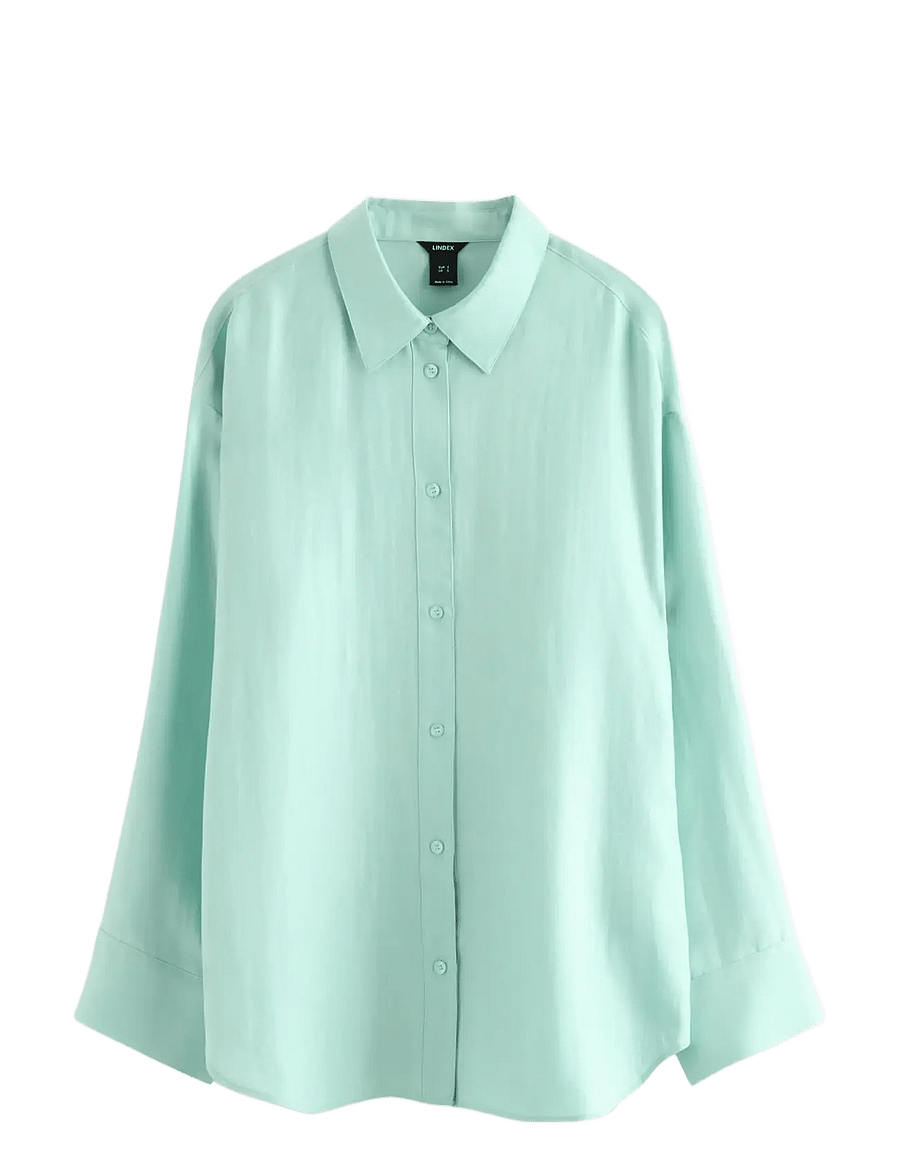 Lindex - Long-sleeved shirt - langærmede skjorter - light dusty aqua - 1