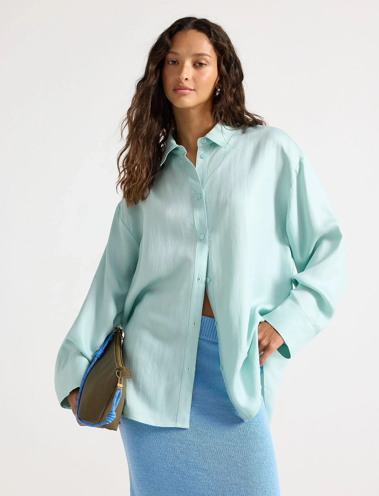 Long-sleeved shirt - LIGHT DUSTY AQUA