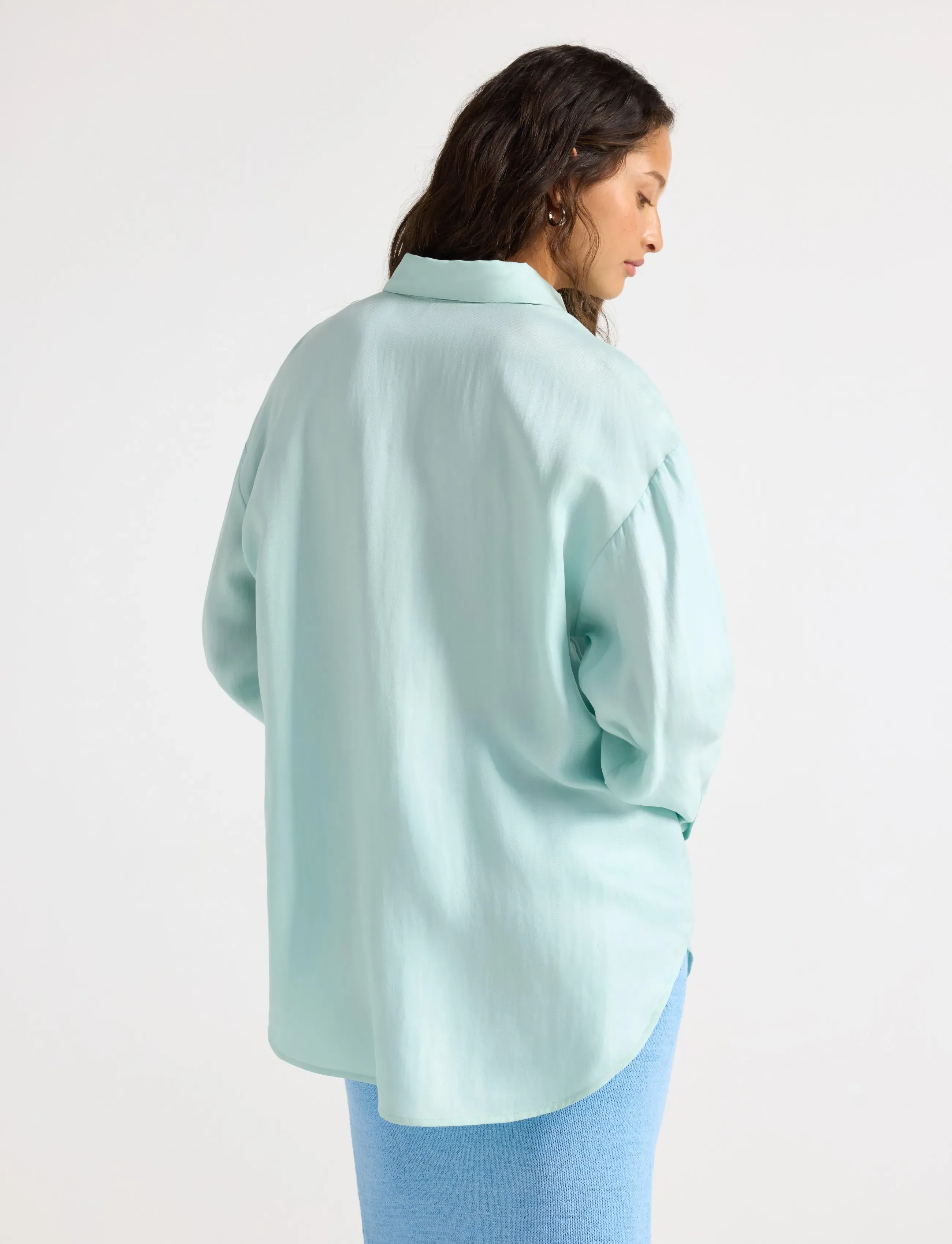 Lindex - Long-sleeved shirt - langærmede skjorter - light dusty aqua - 3