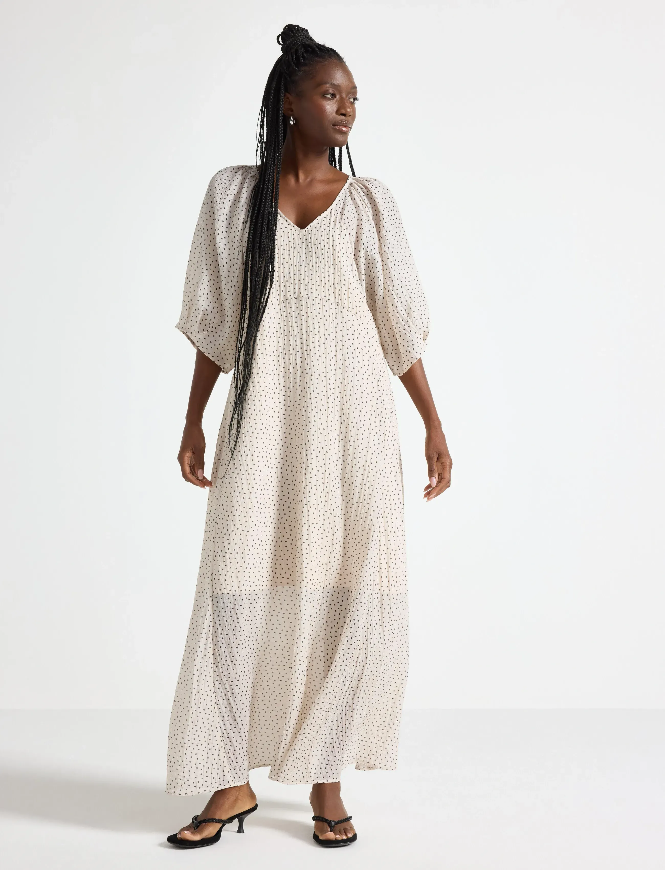 Lindex Maxi Dress, L, Dresses, Beige - Frauen
