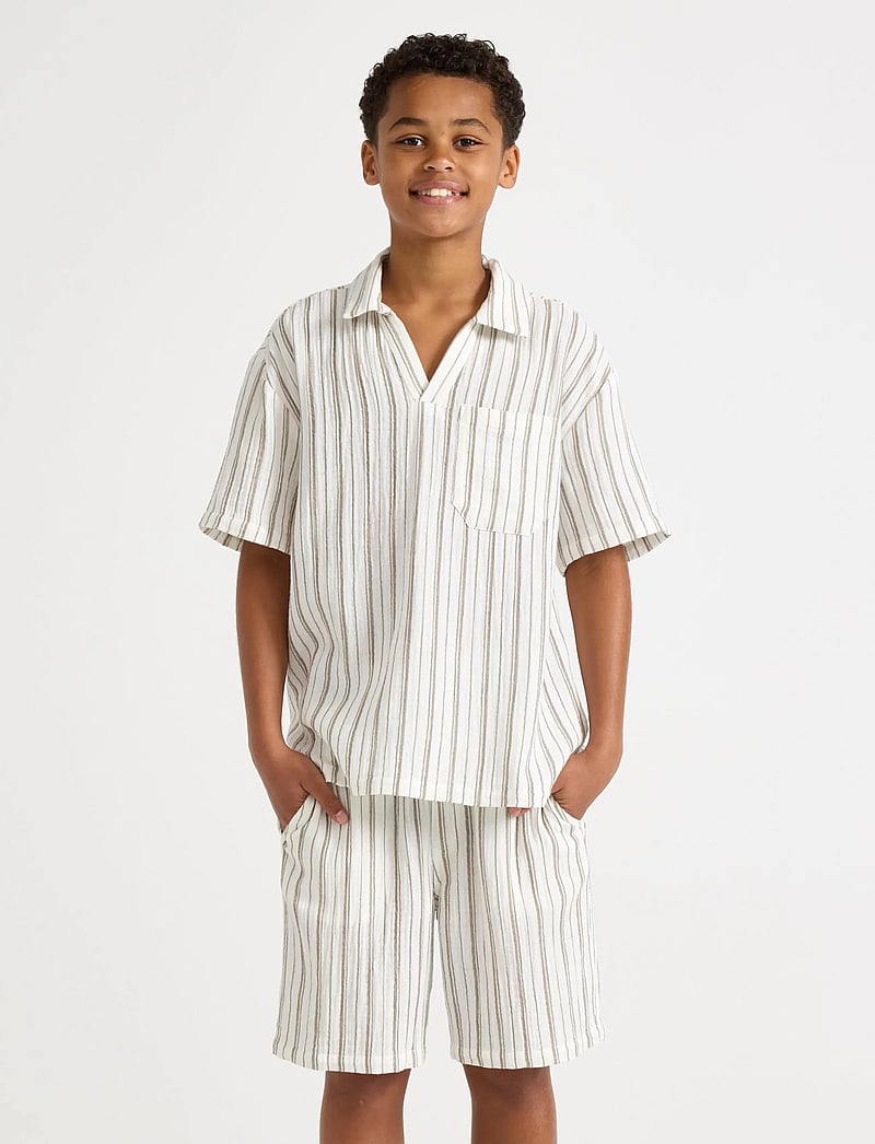 Lindex - Shirt in cotton gauze - marškiniai trumpomis rankovėmis - dusty brown - 0