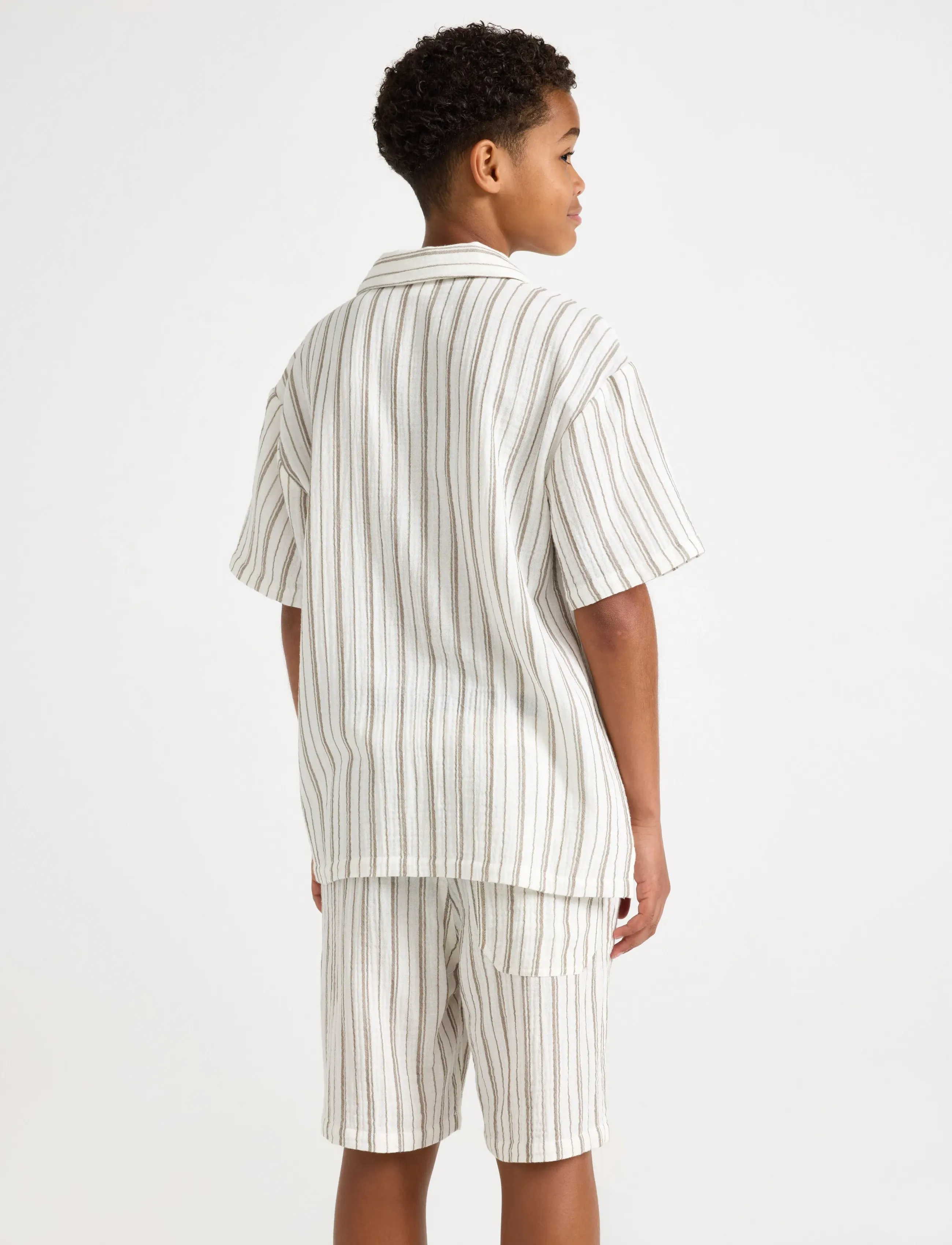 Lindex - Shirt in cotton gauze - short-sleeved shirts - dusty brown - 3