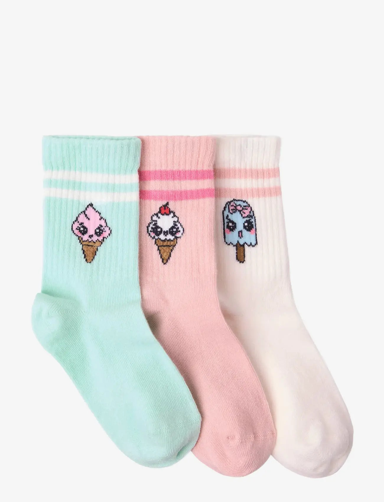 Lindex - 3-pack socks - strømper - light dusty pink - 1
