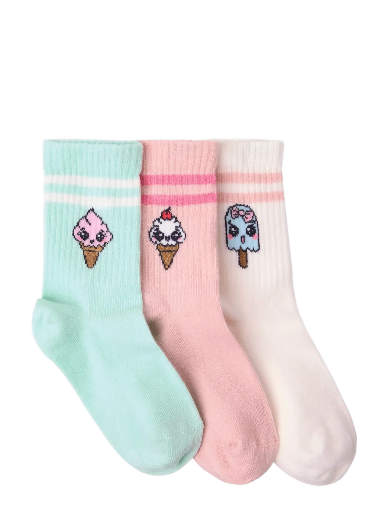 Lindex - 3-pack socks - sokken - light dusty pink - 1