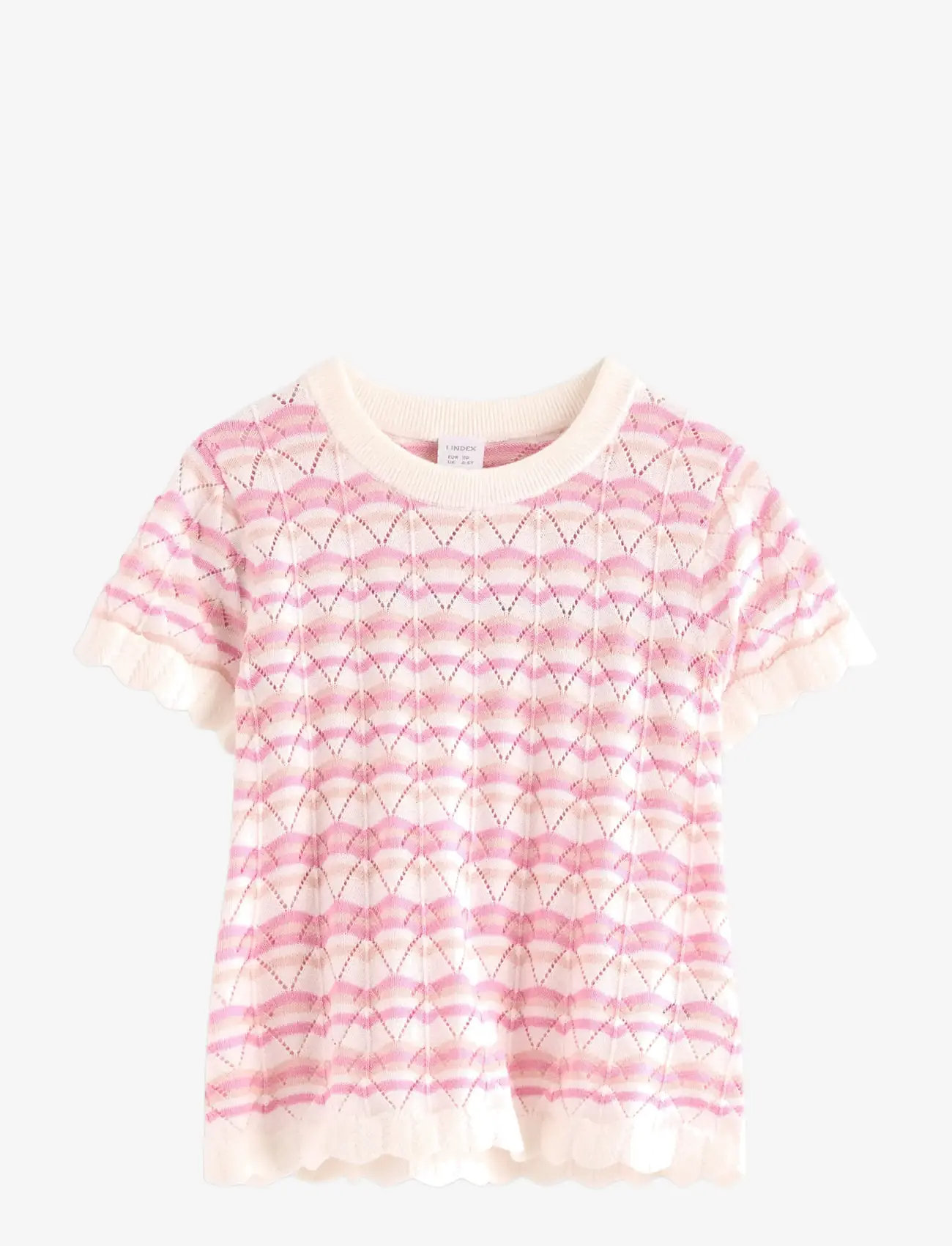 Lindex - Pattern-knit top with short sleeve - džemprid - light dusty white - 1