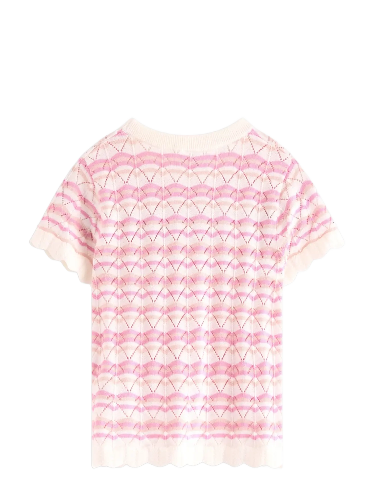 Lindex - Pattern-knit top with short sleeve - jumpers - light dusty white - 2