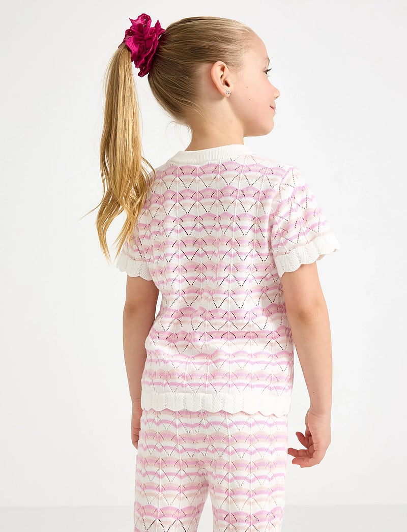 Lindex - Pattern-knit top with short sleeve - pullover - light dusty white - 3
