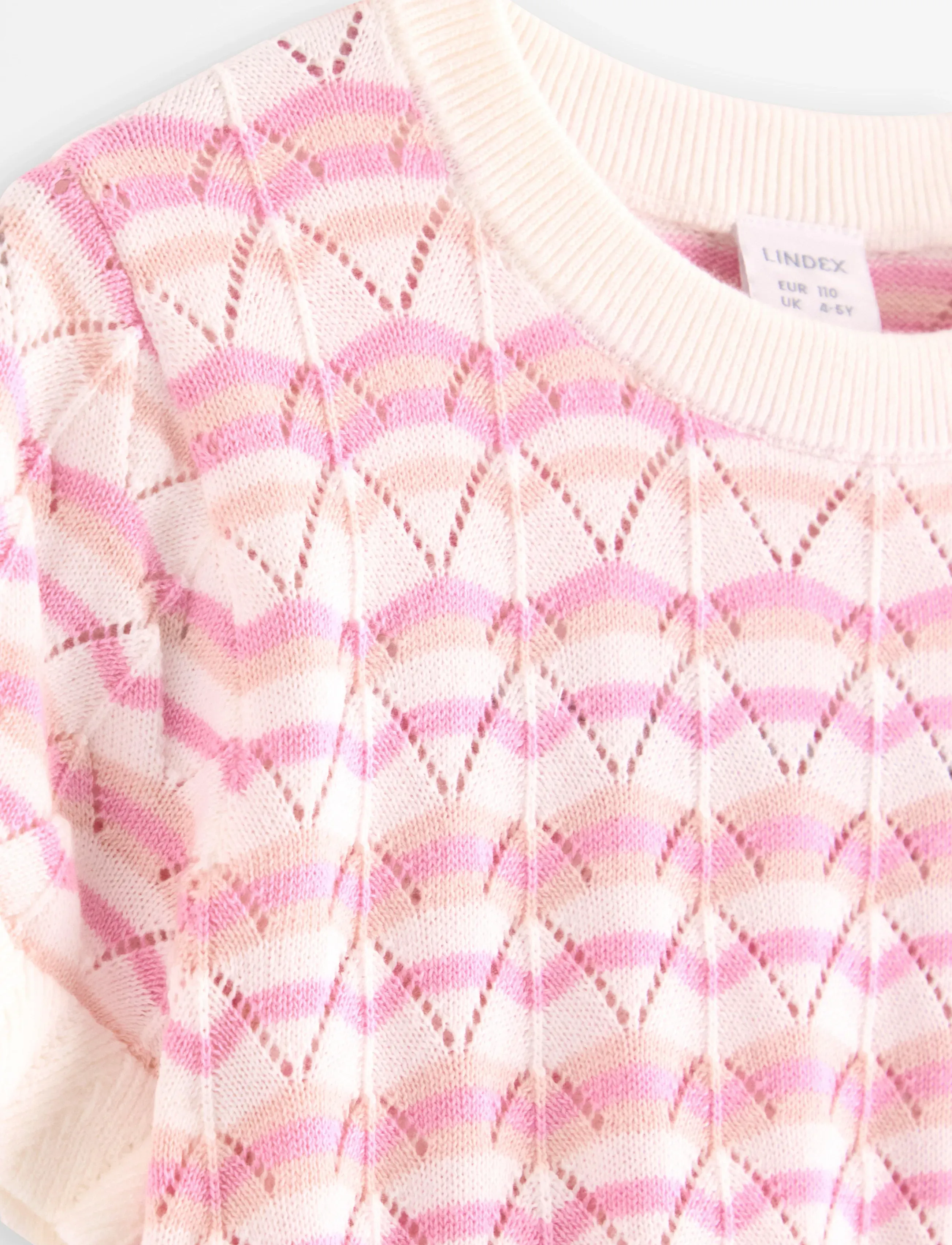 Lindex - Pattern-knit top with short sleeve - jumpers - light dusty white - 5