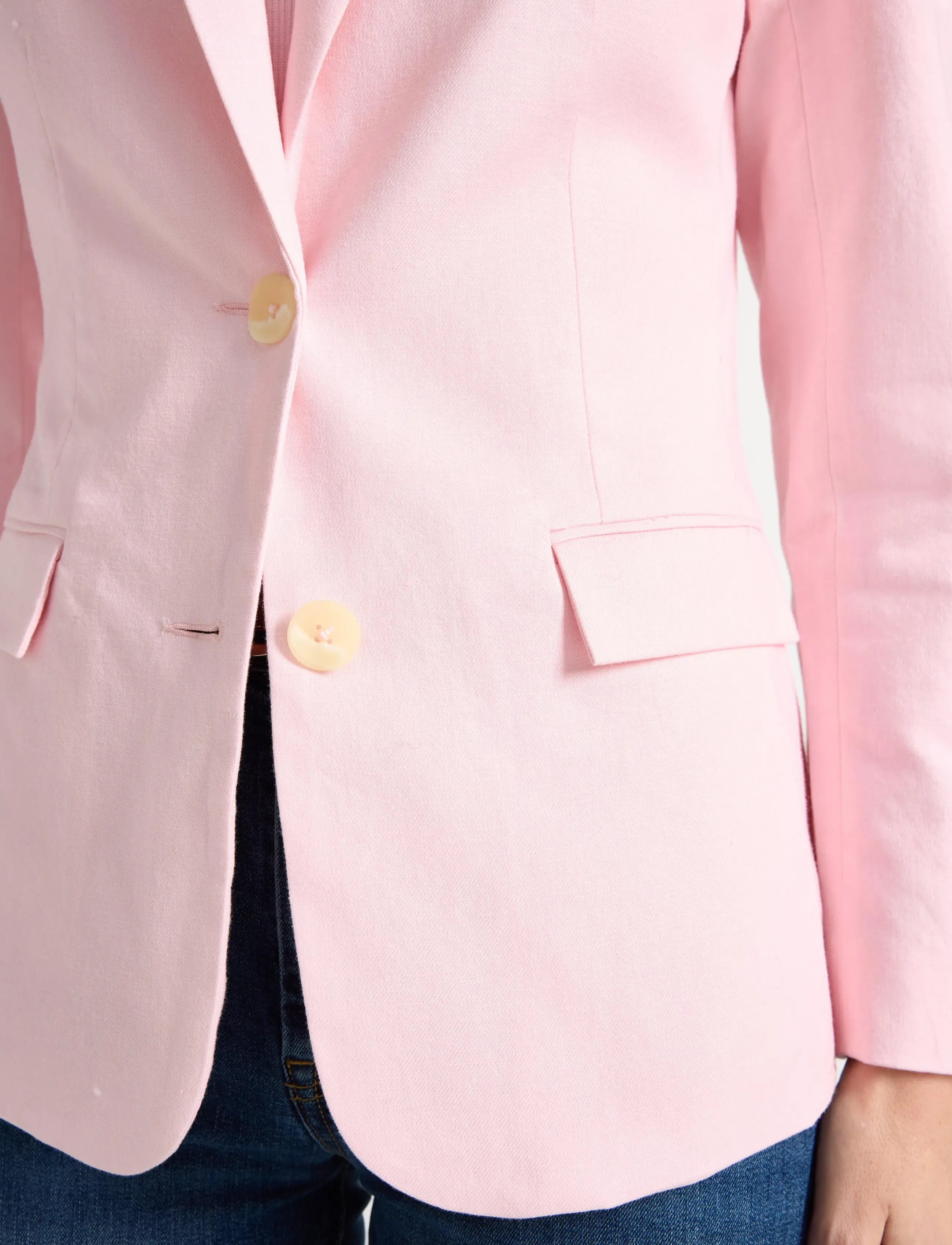 Lindex - Blazer in linen blend - einreihige blazer - light pink - 4