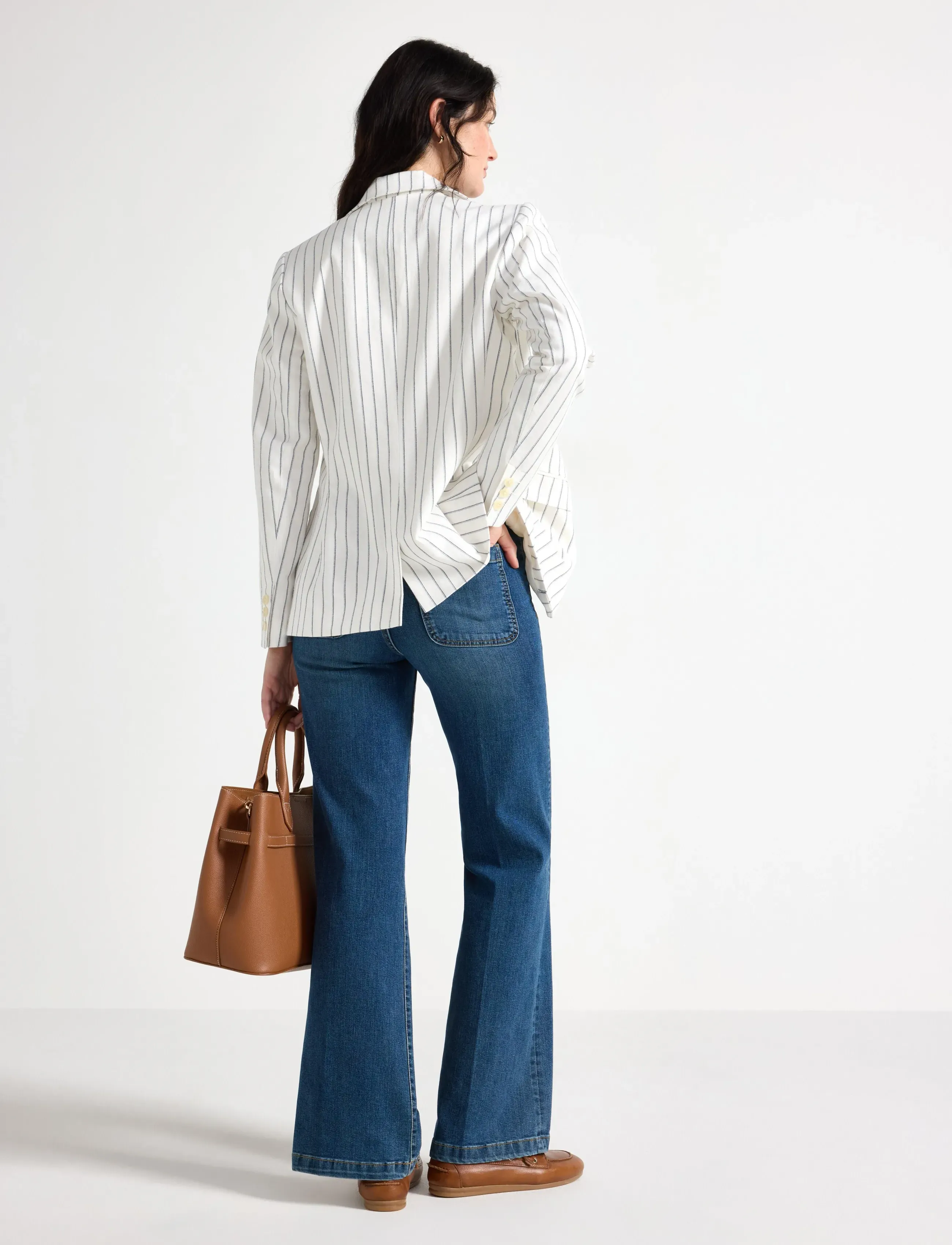 Lindex - Blazer in linen blend - enkelknäppta kavajer - off white - 3