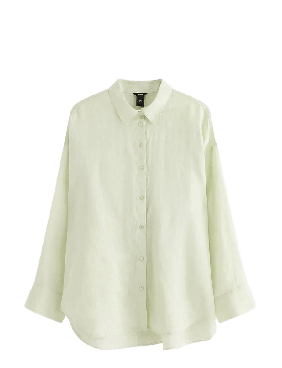 Lindex - Linen shirt - hørskjorter - light dusty green - 1