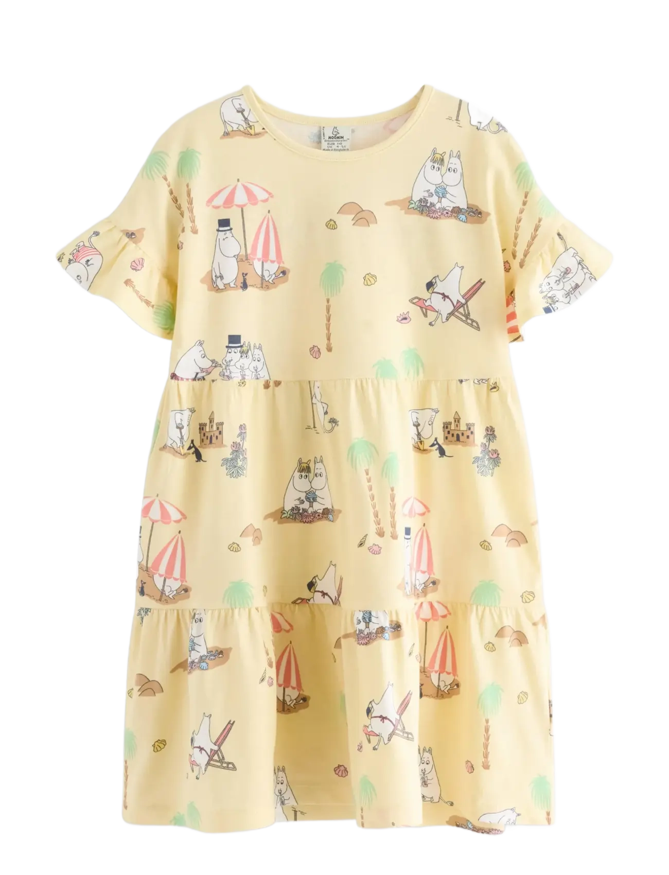 LINDEX Moomin Kleid With Kurz Sleeves Gelb - 98 - Kinder