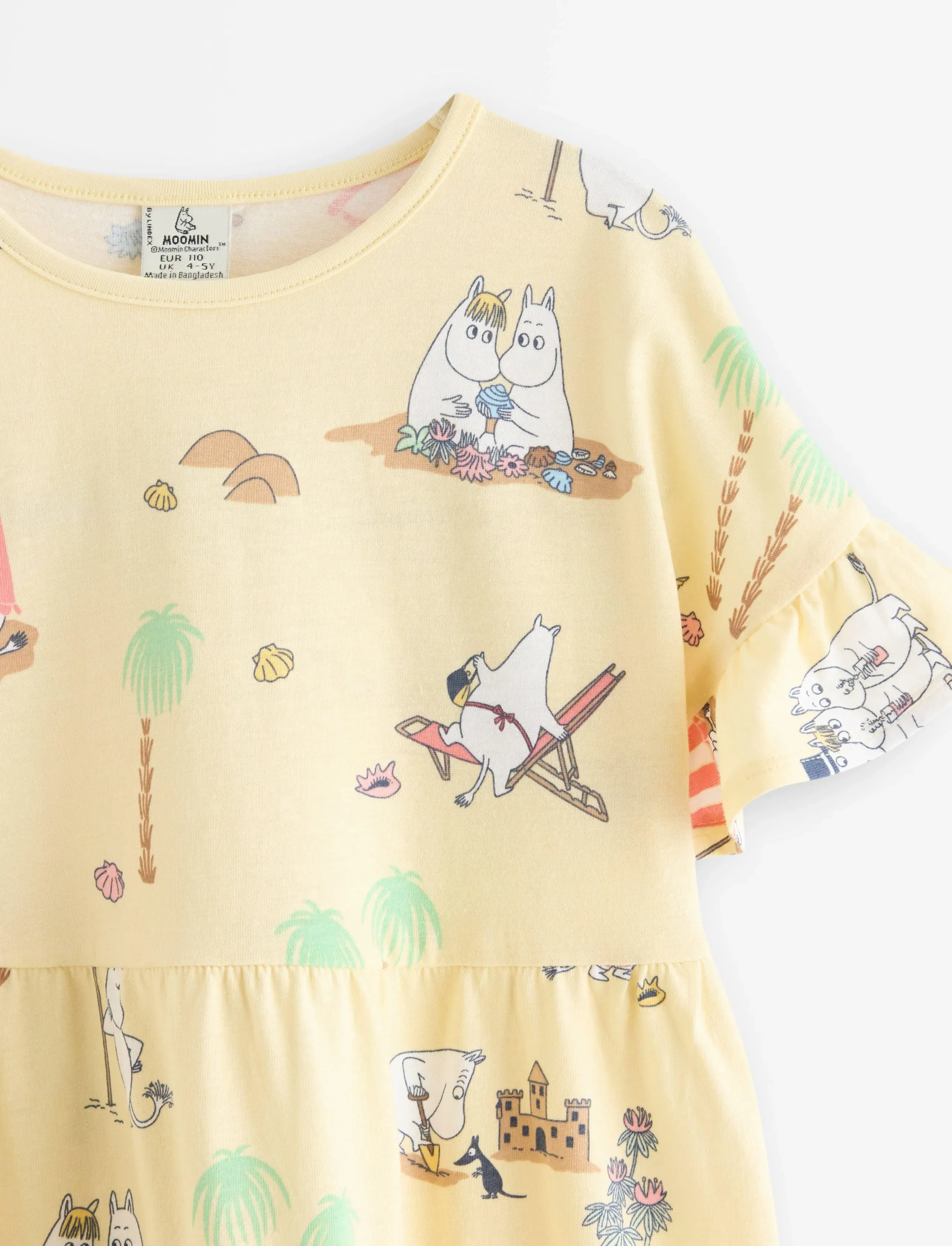 Lindex - Moomin dress with short sleeves - kortærmede hverdagskjoler - light dusty yellow - 5