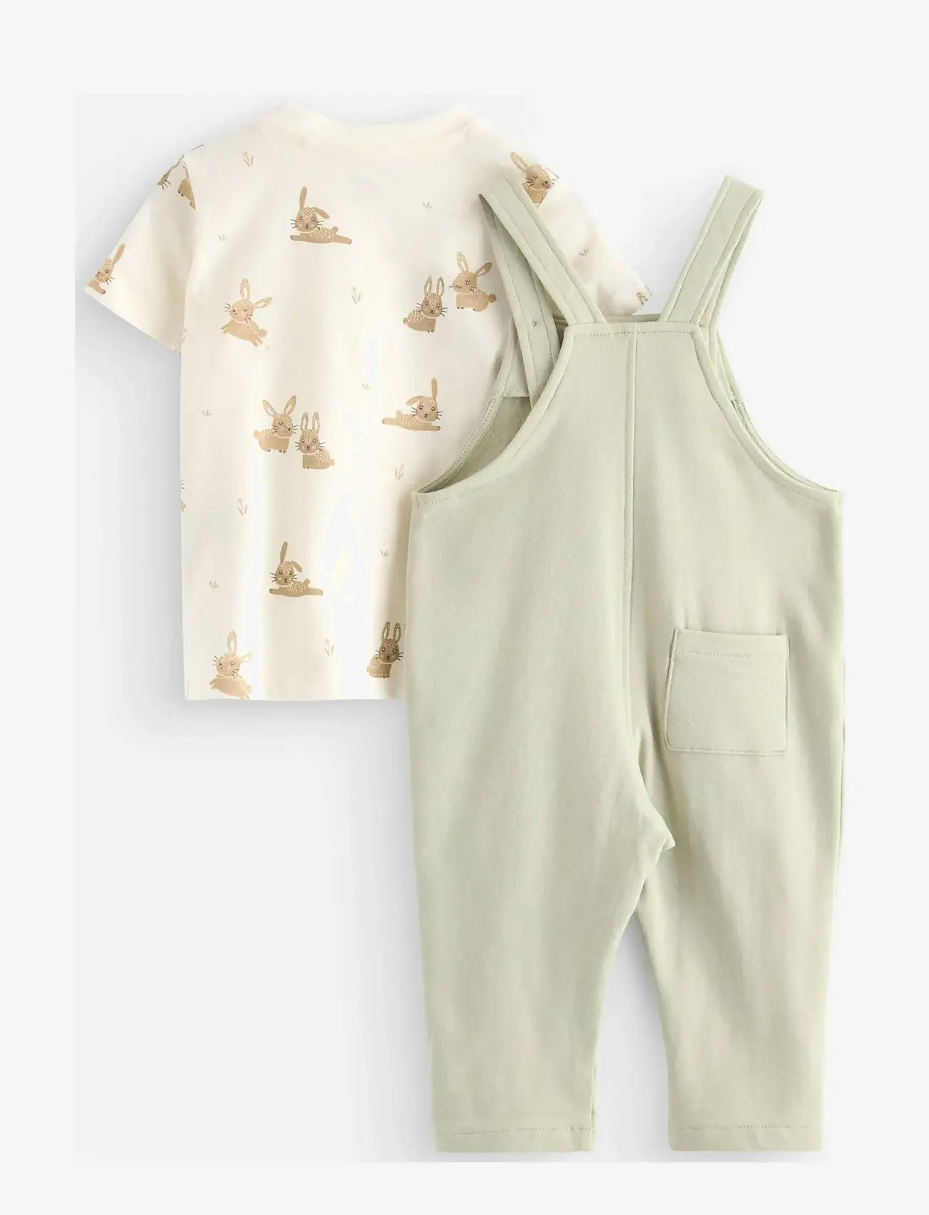 Lindex - Set - top and dungarees - sæt med kortærmet t-shirt - light dusty green - 1