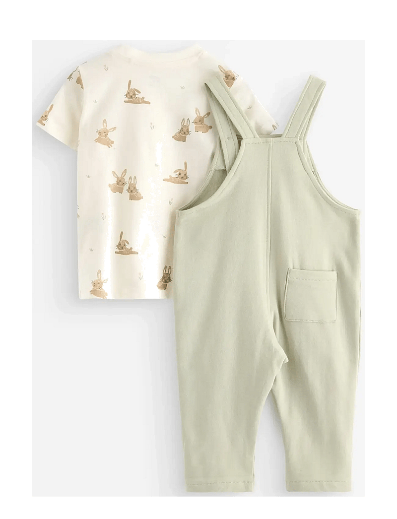 Lindex - Set - top and dungarees - sets mit kurzärmeligem t-shirt - light dusty green - 1