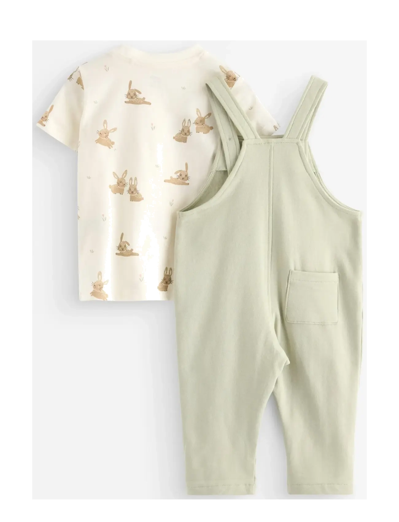 Lindex - Set - top and dungarees - set med kortärmad t-shirt - light dusty green - 1