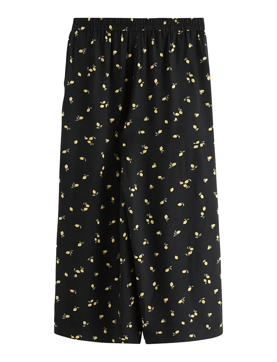 Lindex - WIDE cropped trousers - hosen mit weitem bein - black - 2