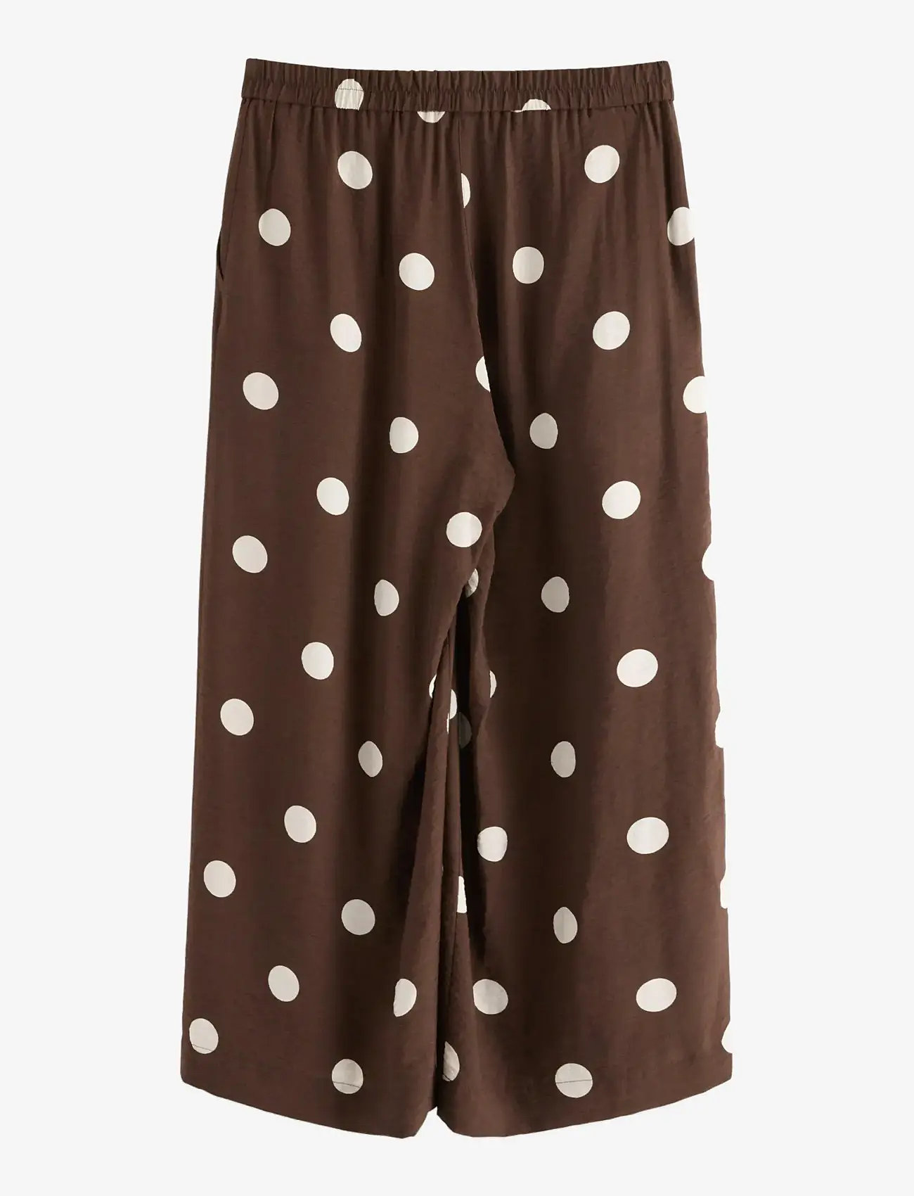 Lindex - WIDE cropped trousers - hosen mit weitem bein - dark dusty brown - 2