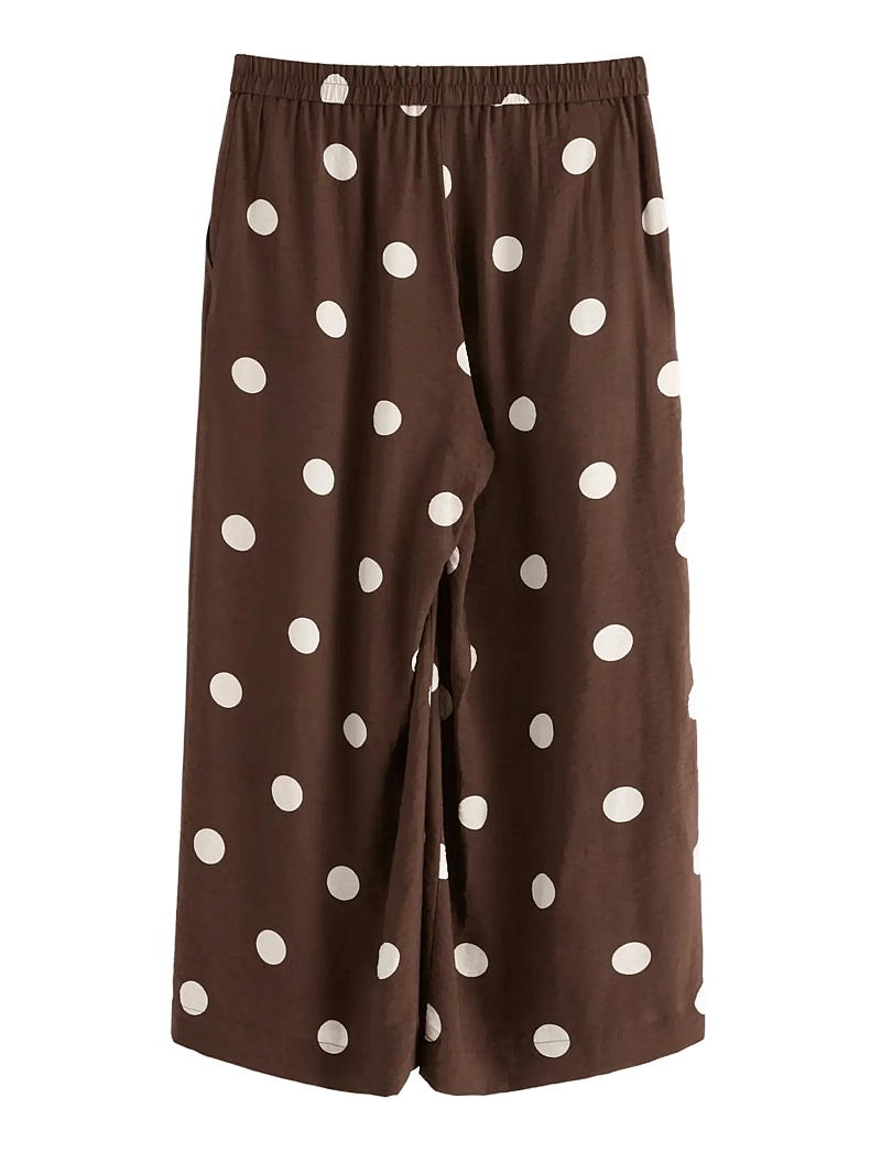 Lindex - WIDE cropped trousers - hosen mit weitem bein - dark dusty brown - 2