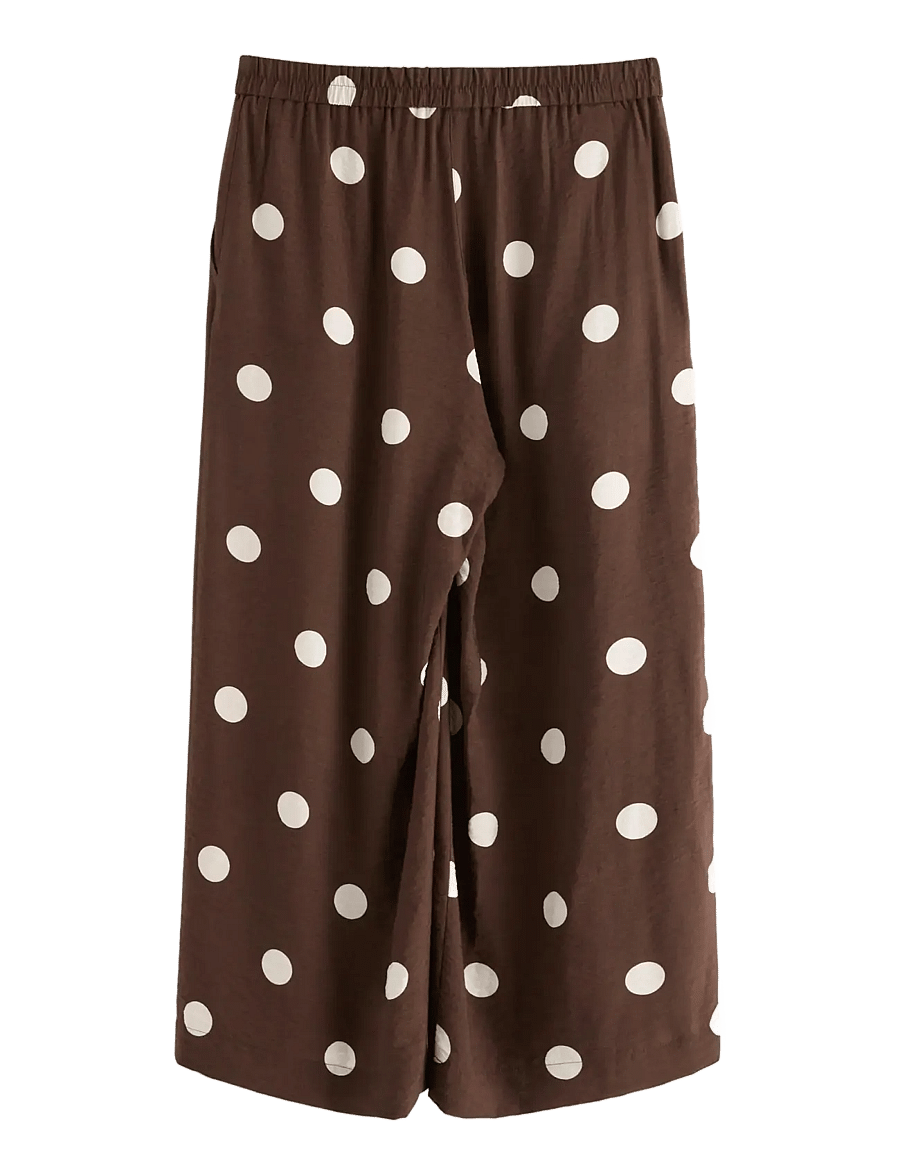 Lindex - WIDE cropped trousers - hosen mit weitem bein - dark dusty brown - 2