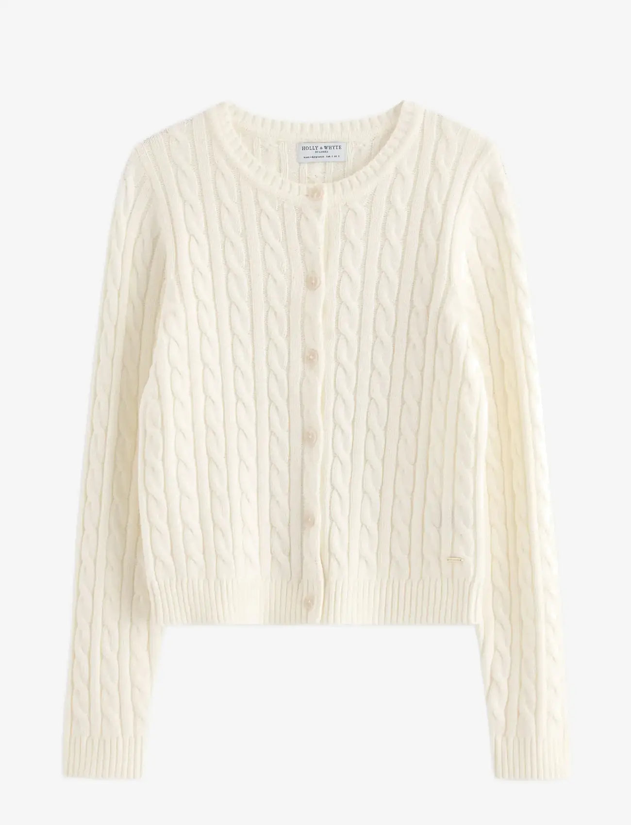 Lindex - Cable-knit cardigan - cardigans - off white - 1