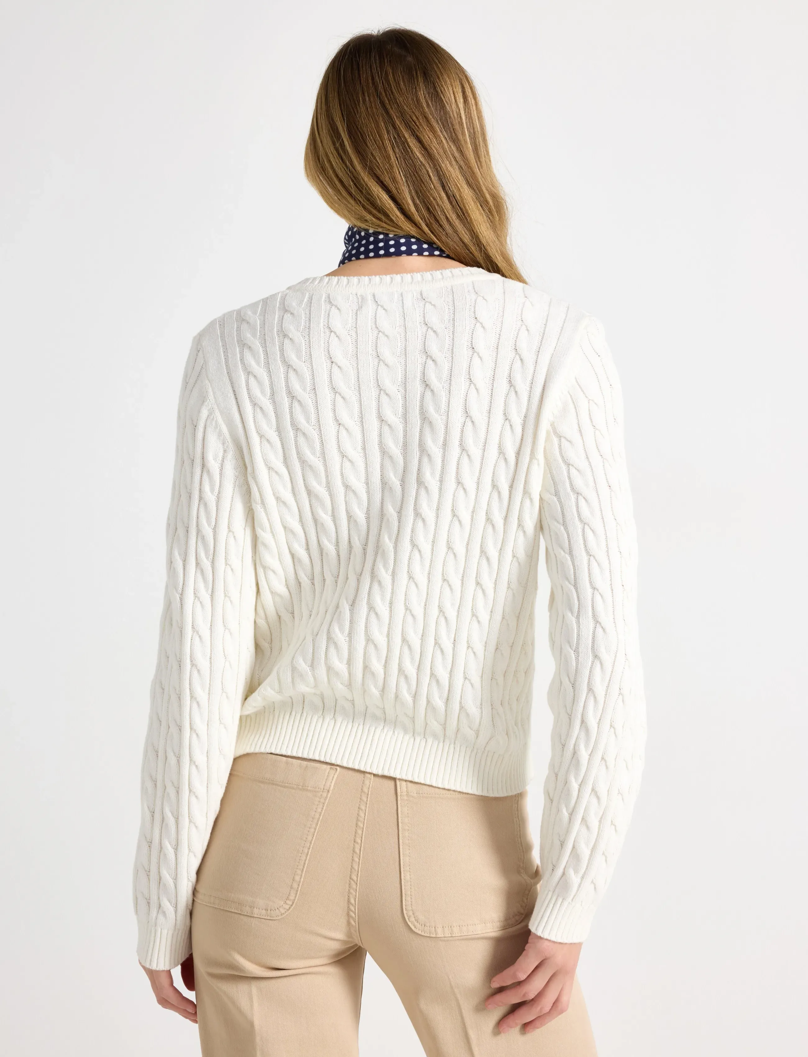 Lindex - Cable-knit cardigan - cardigans - off white - 3