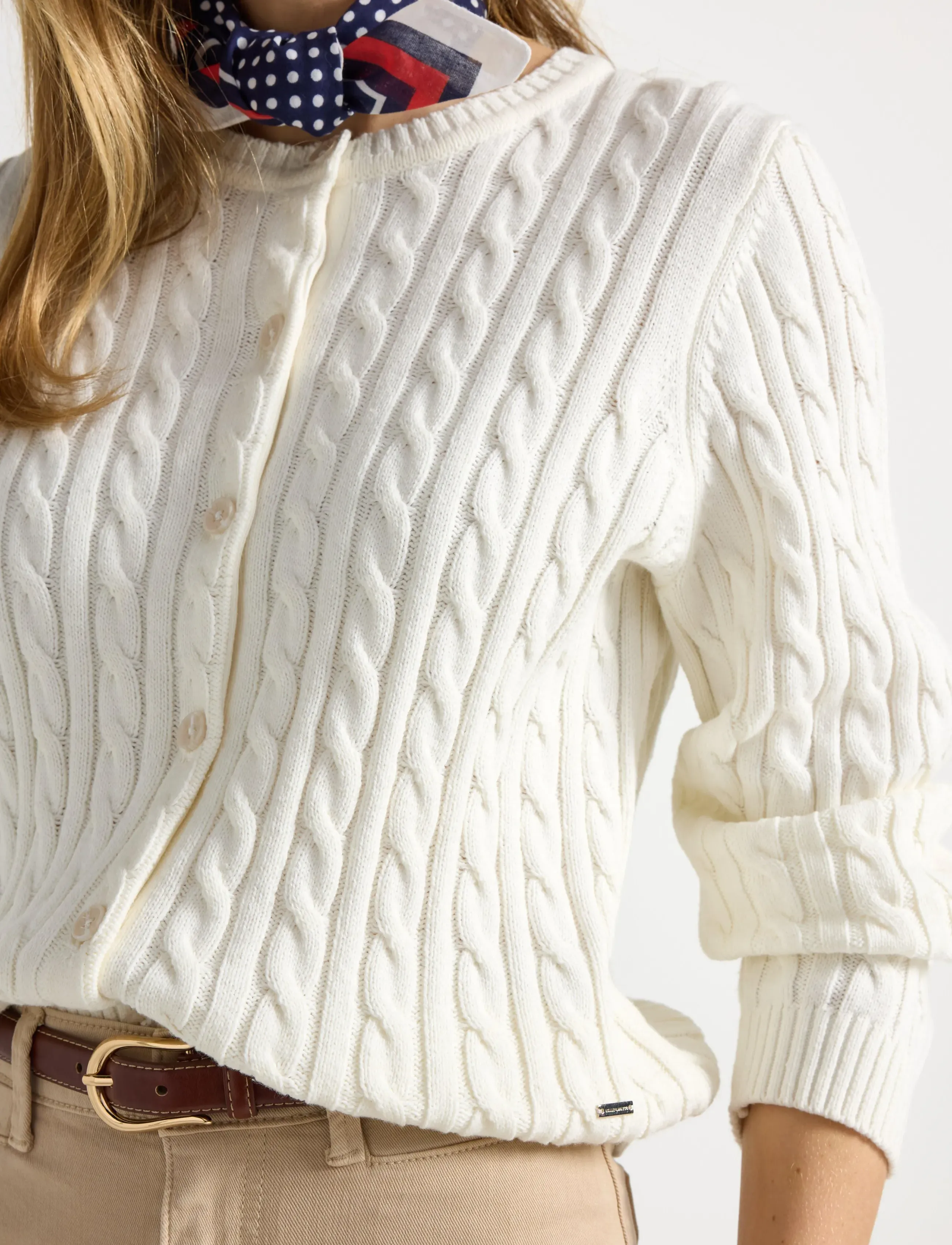 Lindex - Cable-knit cardigan - cardigans - off white - 4
