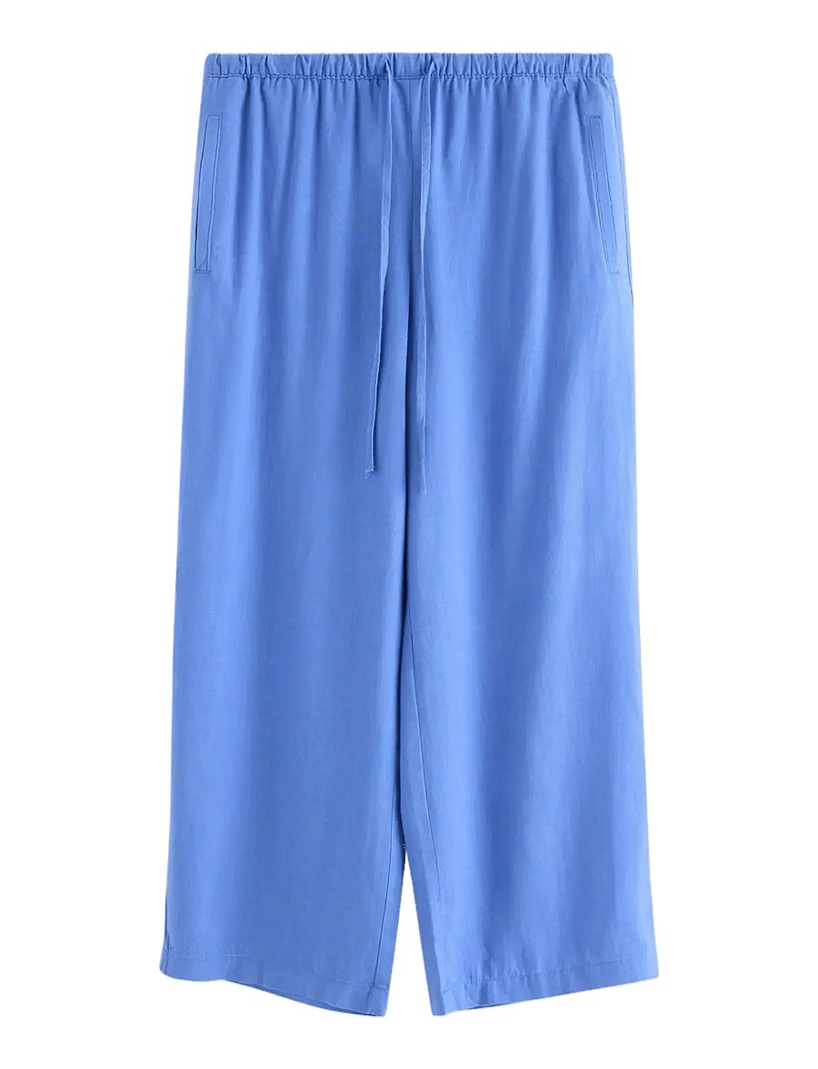 Lindex - Cropped trousers in linen blend - leinenhosen - light dusty blue - 1
