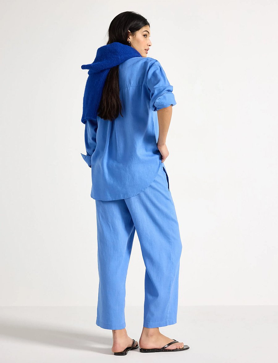 Lindex - Cropped trousers in linen blend - leinenhosen - light dusty blue - 3